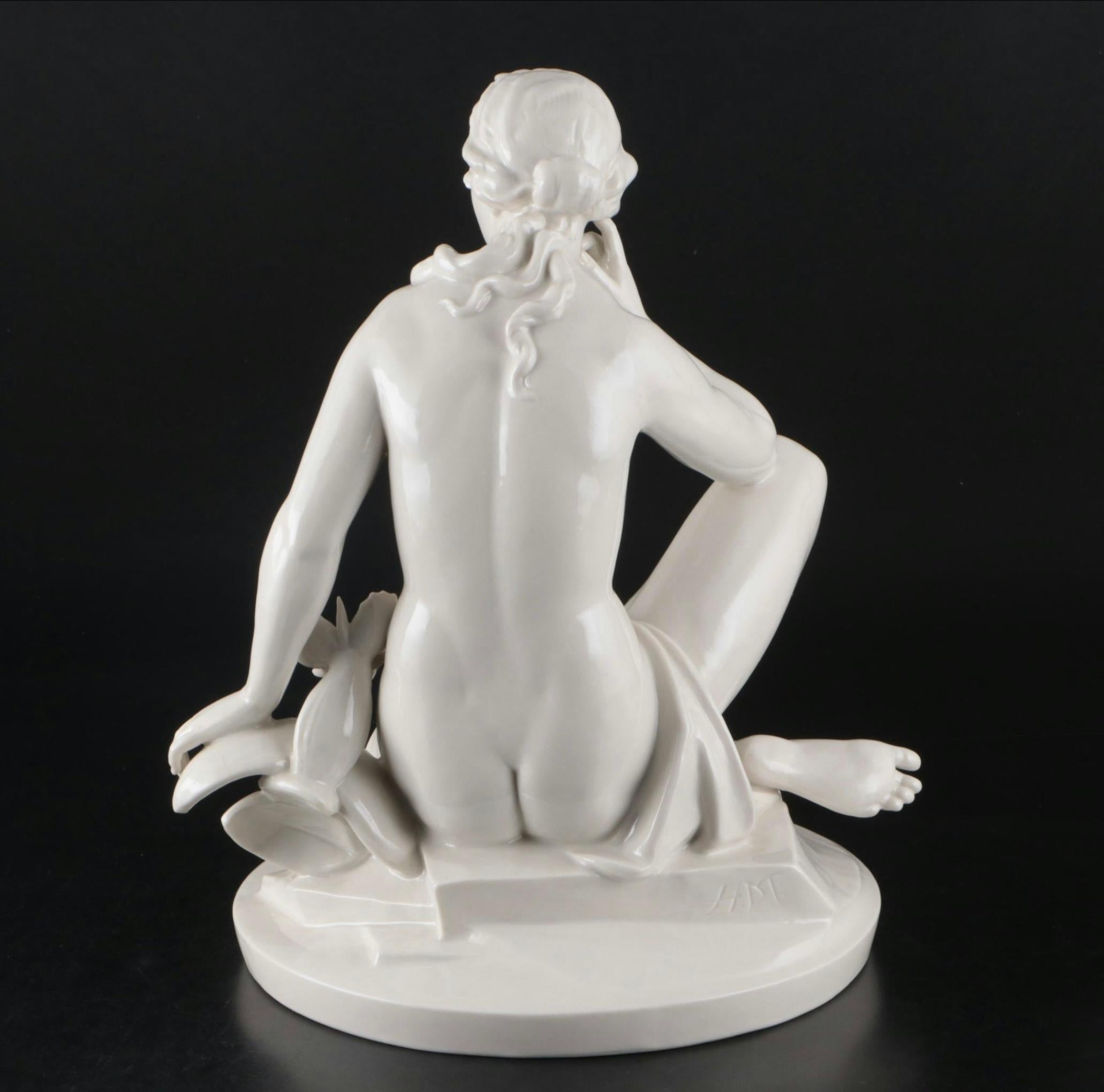 Hugo Meisel per Schwarzburger Werkstatten Nudo in porcellana Circa 1930 in vendita 1