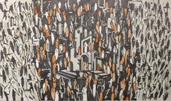 Hugo Mohl Concept for a Mural, Midcentury Abstract Painting, circa 1970