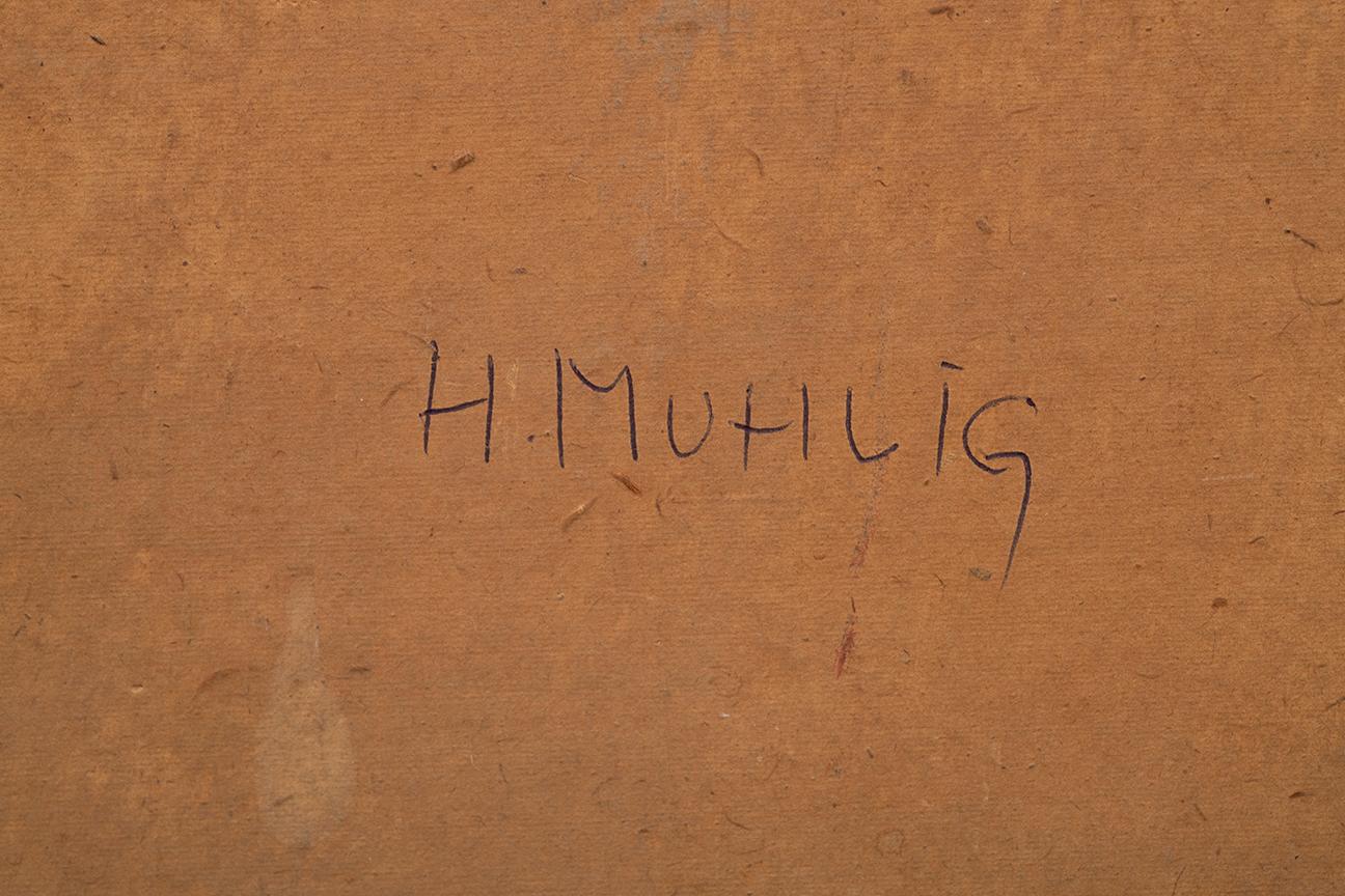 Pferde, Hühner und ein Hahn vor einem alten Haus, 19. Jahrhundert. 3