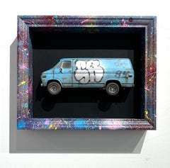 contemporary street art graffiti sculpture on wall painting pop art color