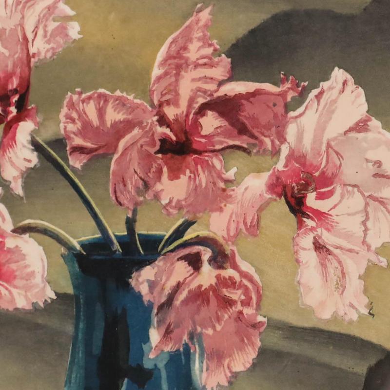 Hugo Noske (1886-1960) - Early 20th Century Woodcut, Fringed Tulips For Sale 3