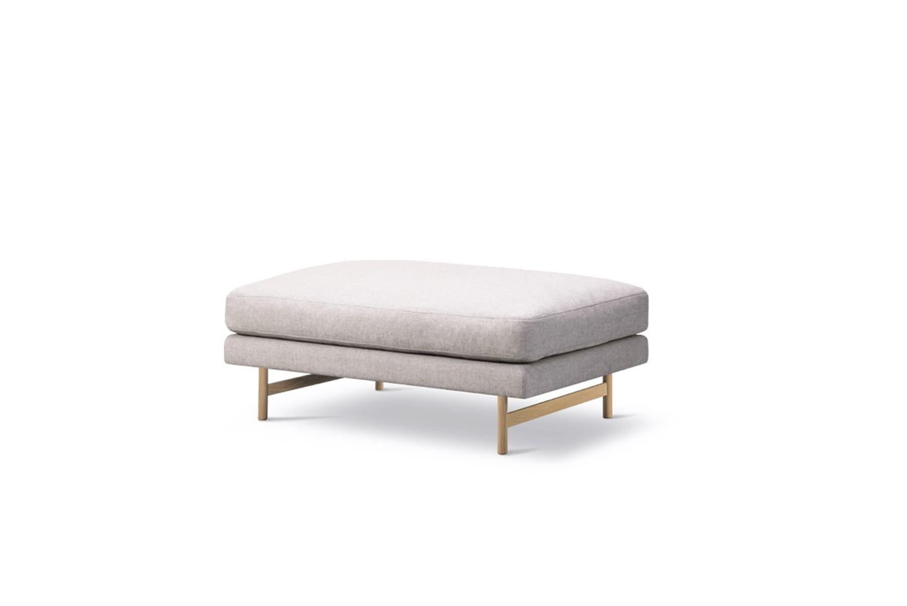 Hugo Passos Calmo ottoman 95, wood base echoing the same linear look of the rest of the series, the Calmo ottoman is an excellent option for personalizing a lounge setting with an extra element of comfort.