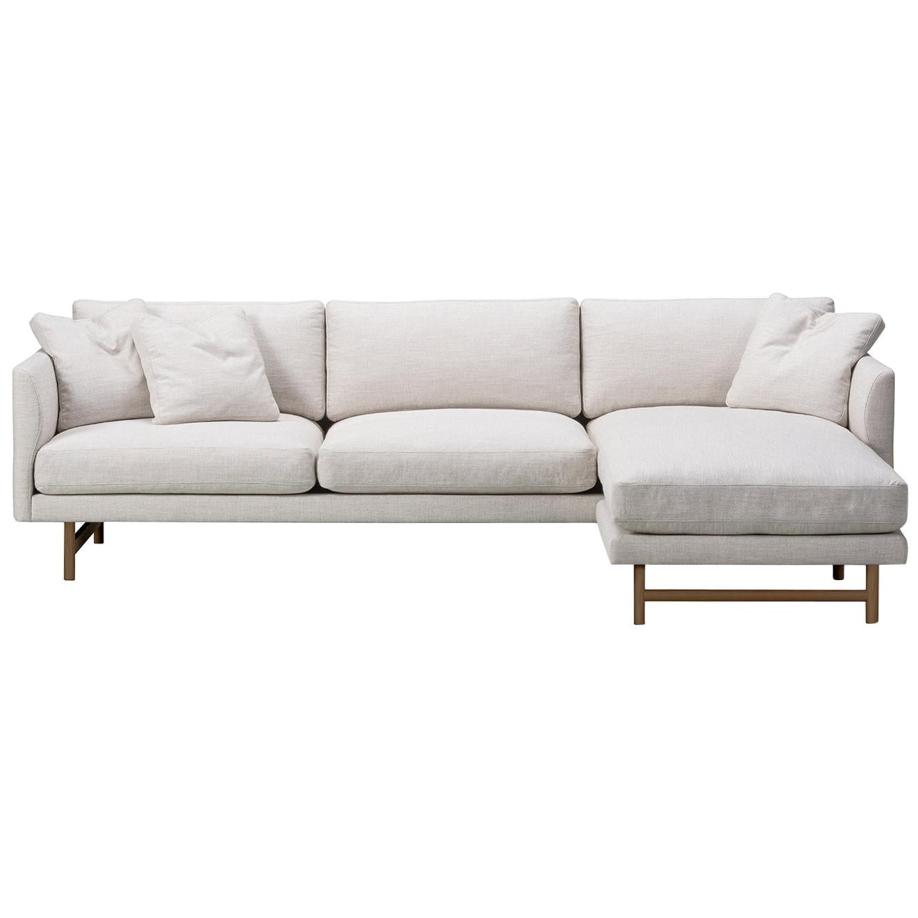 Hugo Passos Calmo Sofa 80, 3-Seater, Chaise, Wood Base For Sale