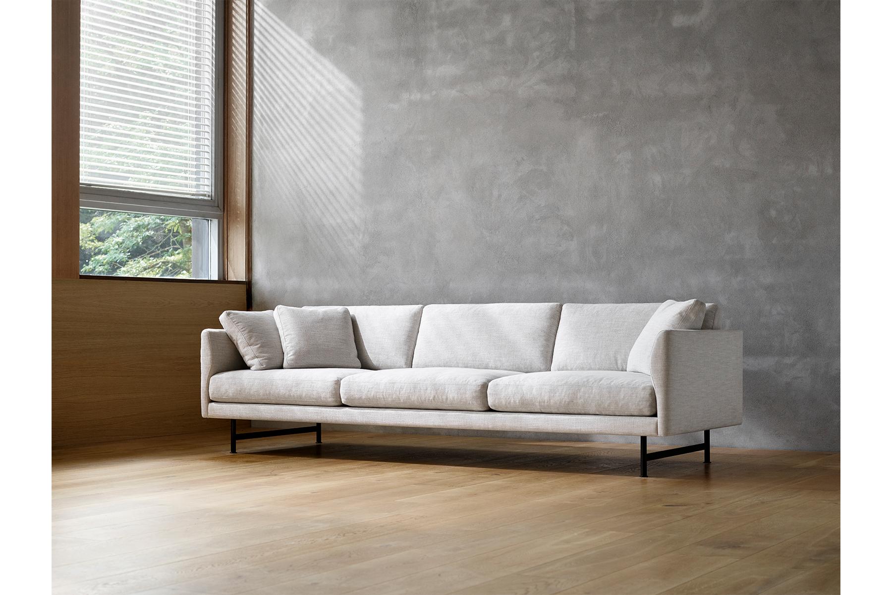 American Hugo Passos Calmo Sofa 80, 3-Seater, Metal Base For Sale