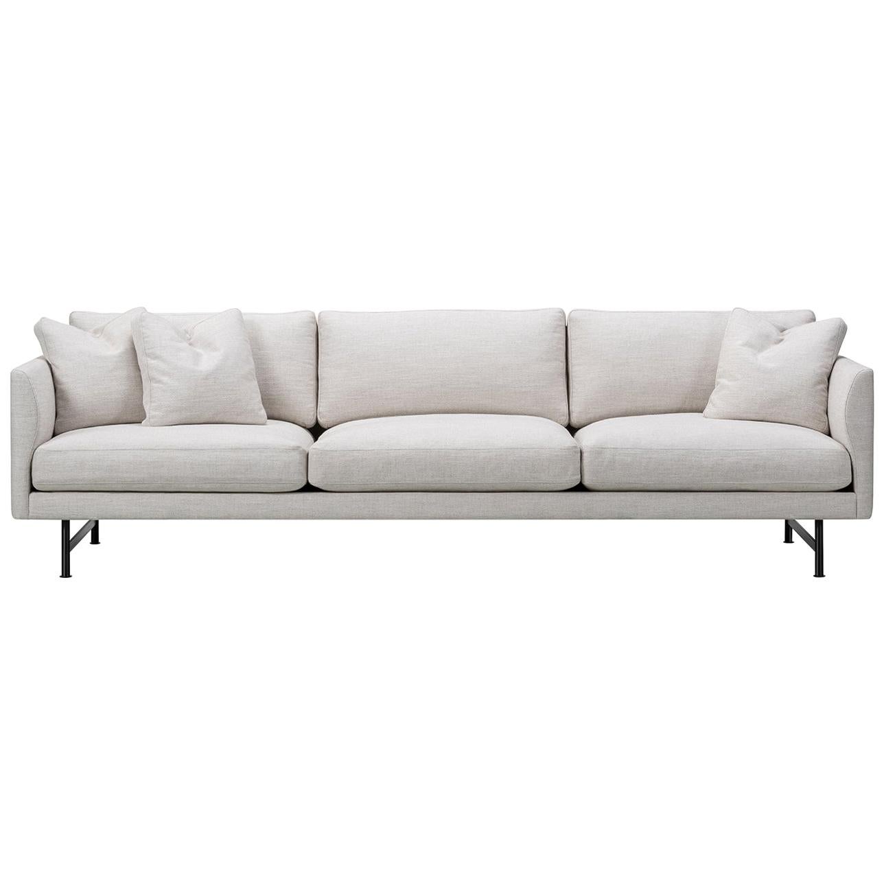 Hugo Passos Kalbsleder-Sofa 80, 3-Sitzer, Metallgestell