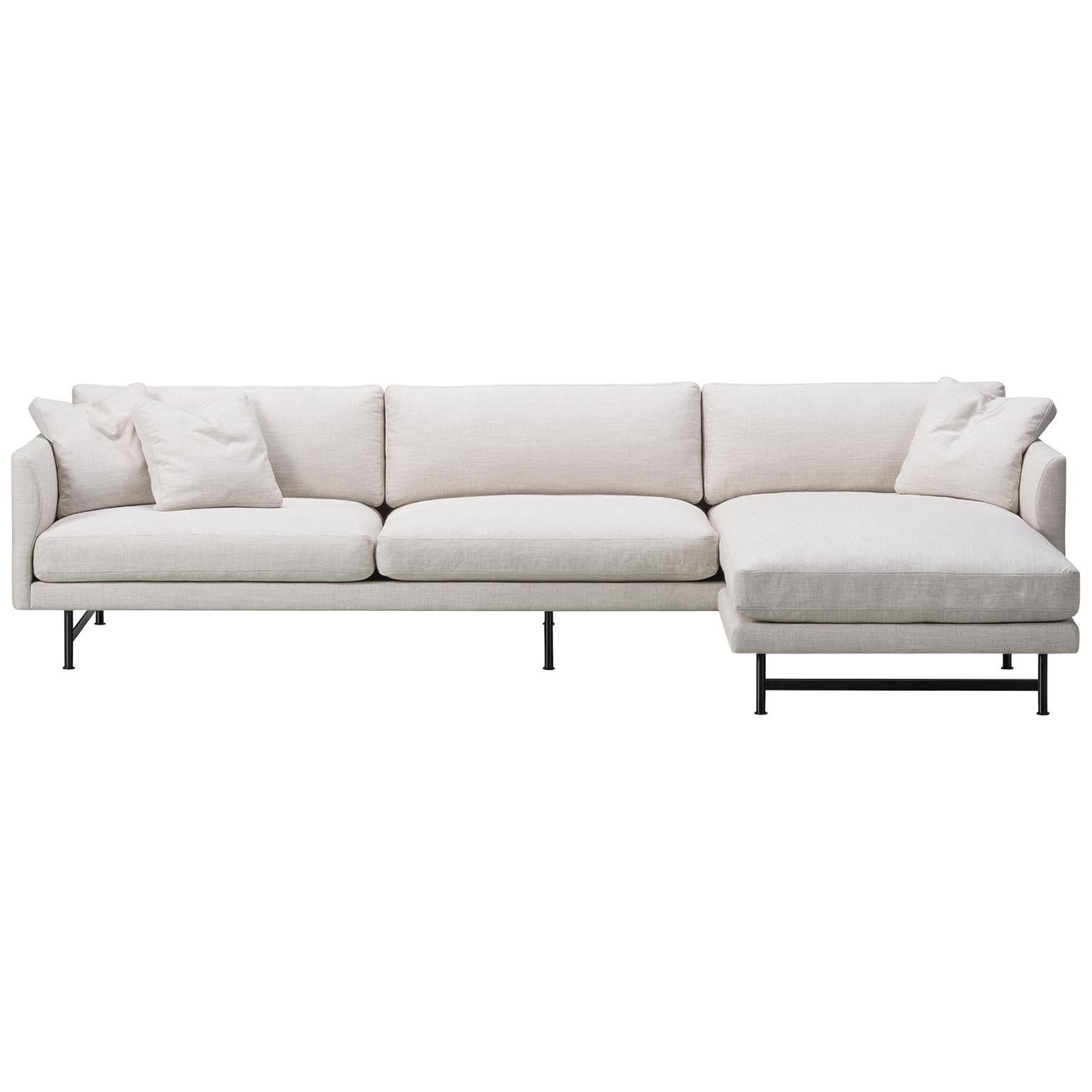 Hugo Passos Calmo Sofa 95, 3-seater, Chaise, Metal Base For Sale