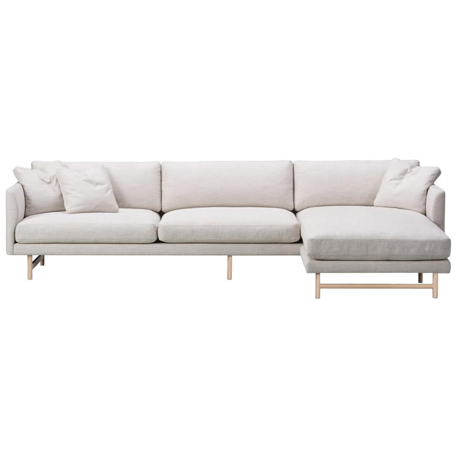 Hugo Passos Calmo Sofa 95, 3-Seater, Chaise, Wood Base