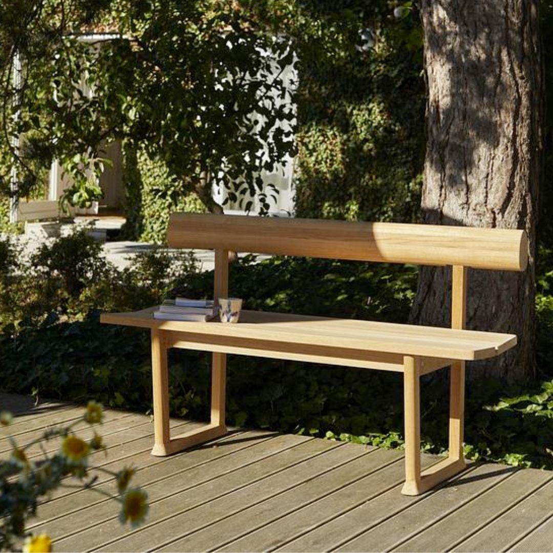 Hugo Passos outdoor 'Banco' single teak bench for Skagerak

Skagerak was founded in 1976 by Jesper and Vibeke Panduro, who took inspiration from their love of Scandinavian design and its rich tradition. The brand emphasizes sustainability by using