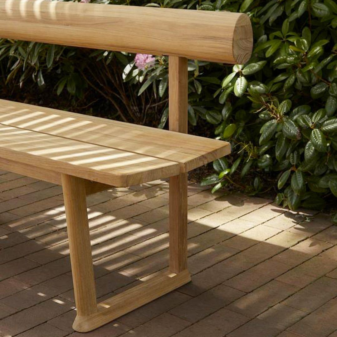 Hugo Passos Outdoor 'Banco' Single Teak Bench for Skagerak In New Condition For Sale In Glendale, CA