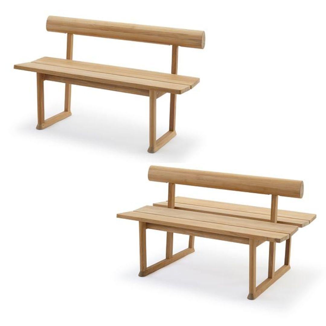 Wood Hugo Passos Outdoor 'Banco' Single Teak Bench for Skagerak For Sale