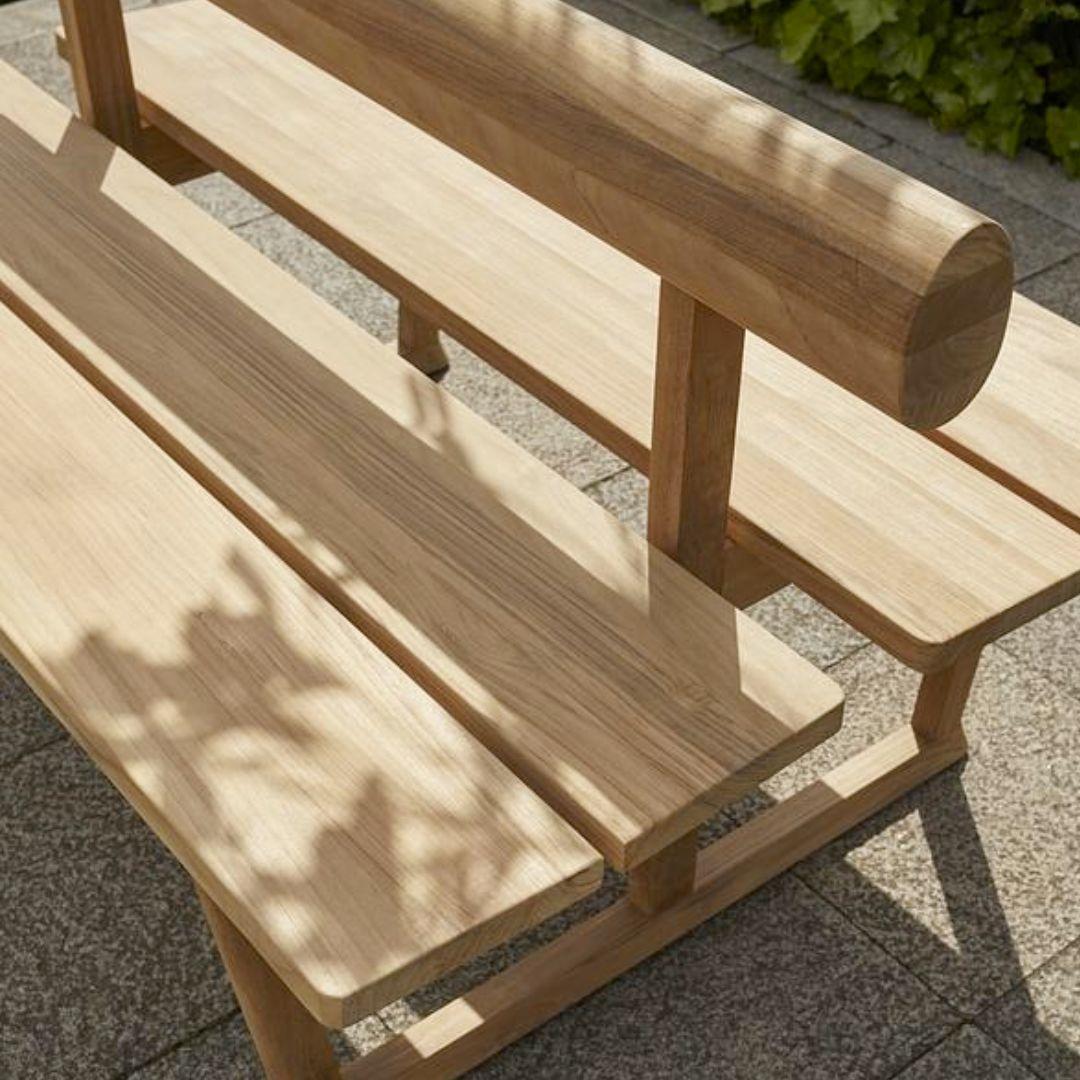 Hugo Passos Outdoor 'Banco' Single Teak Bench for Skagerak For Sale 2