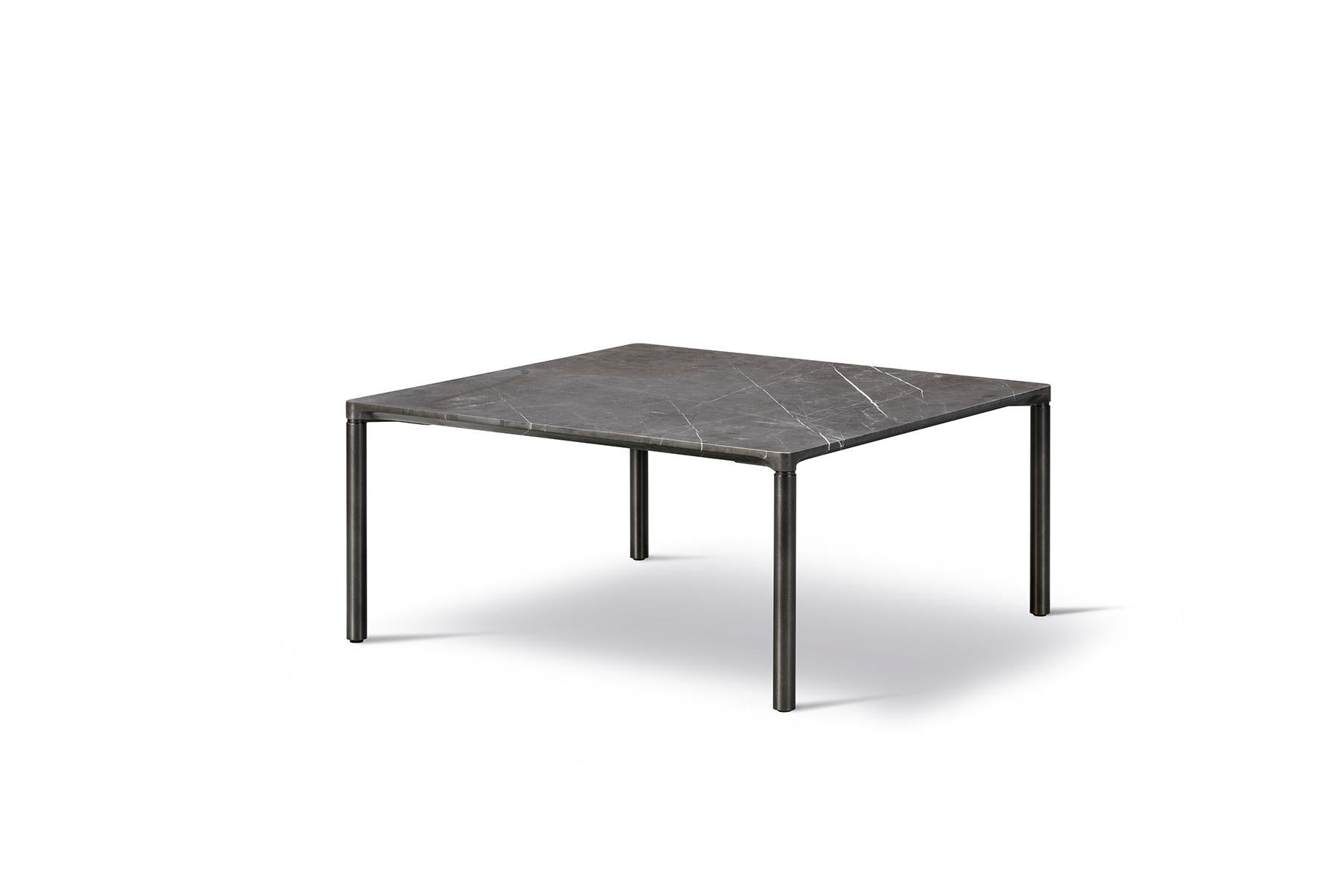 American Hugo Passos Piloti Stone Table, Square '6750' For Sale