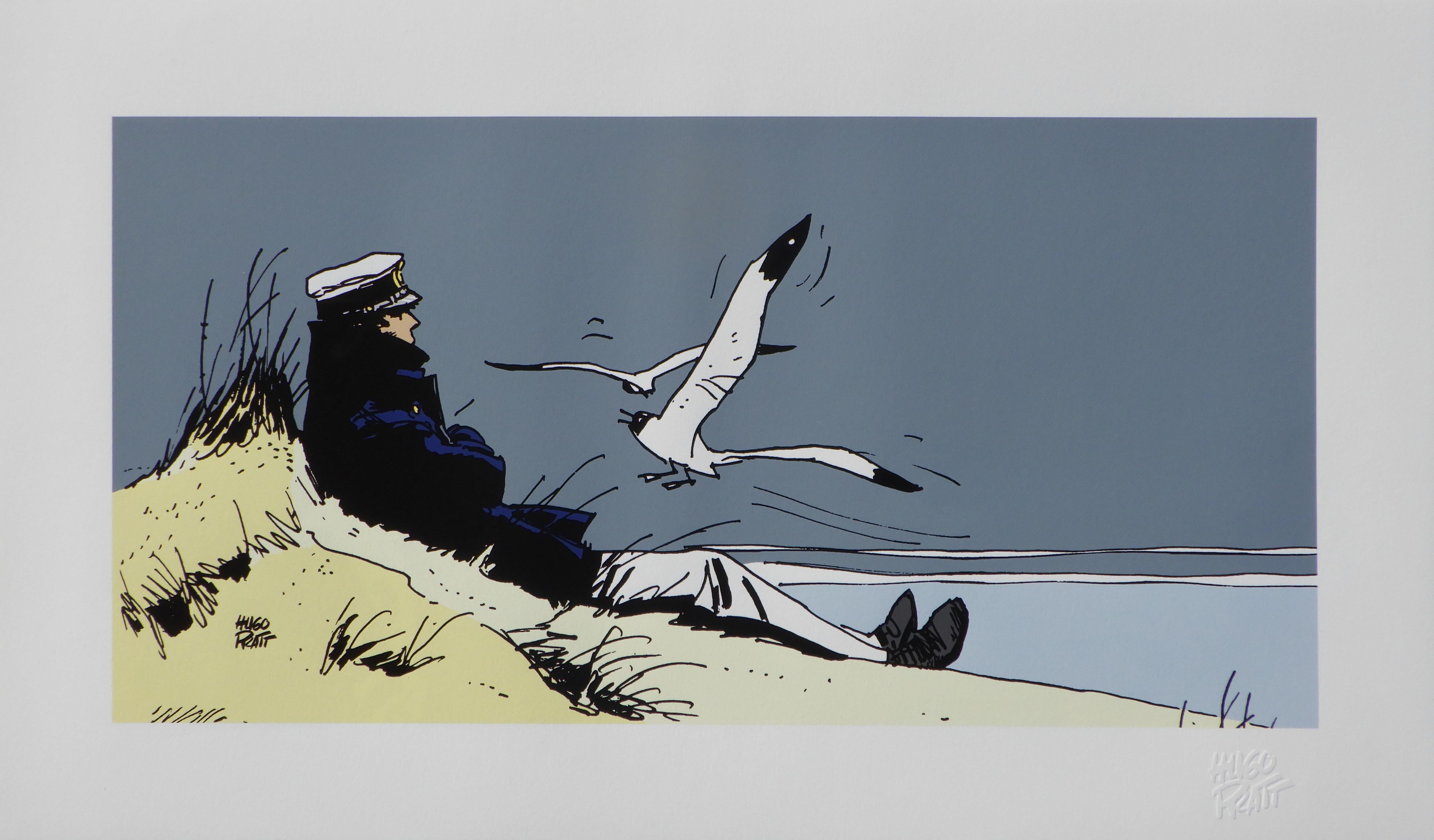 Corto Maltese : On The Beach- Original Screenprint Ltd /200 - Print by Hugo PRATT