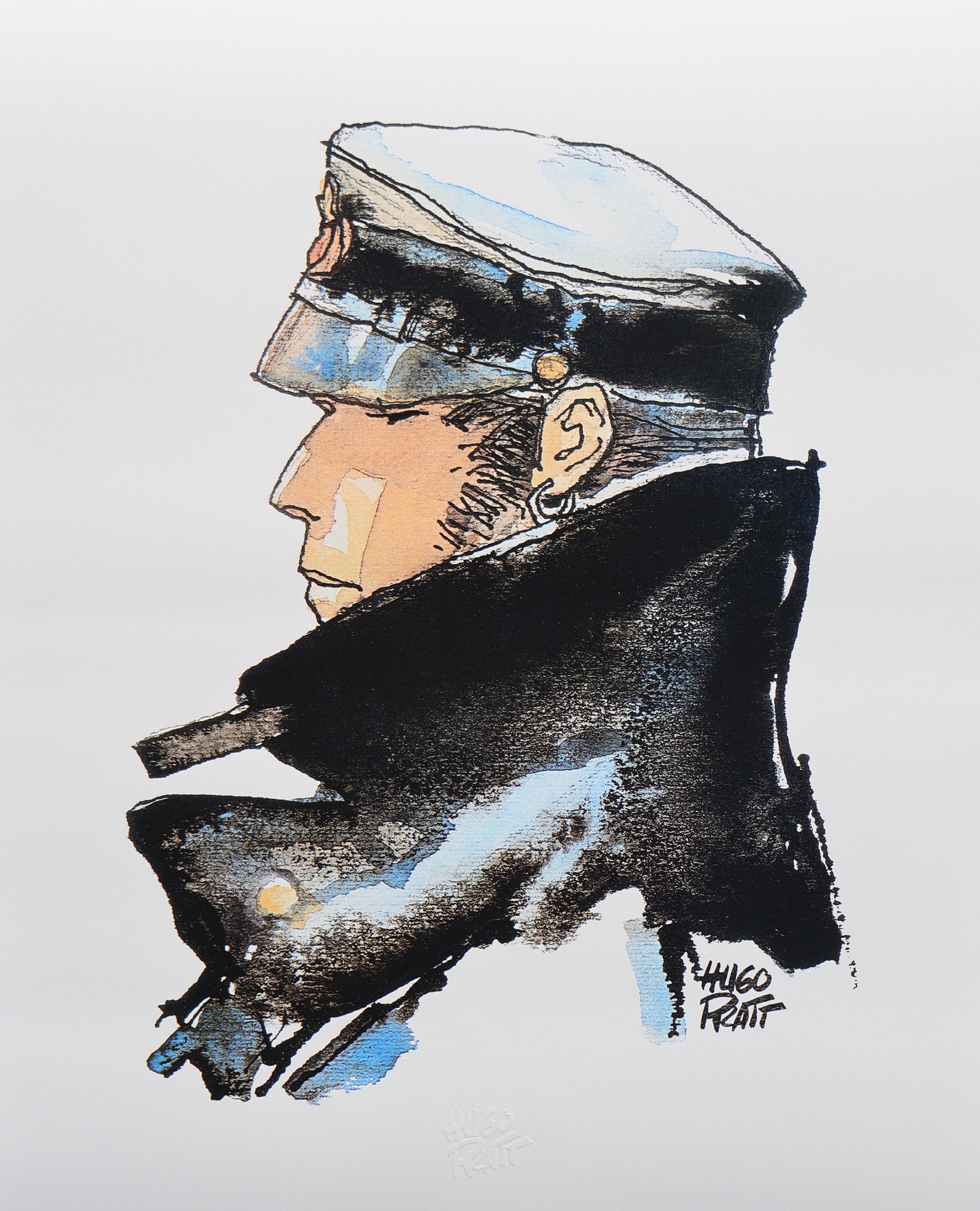 Corto Maltese : PORTRAIT - Original Screenprint Ltd /500 - Modern Print by Hugo PRATT