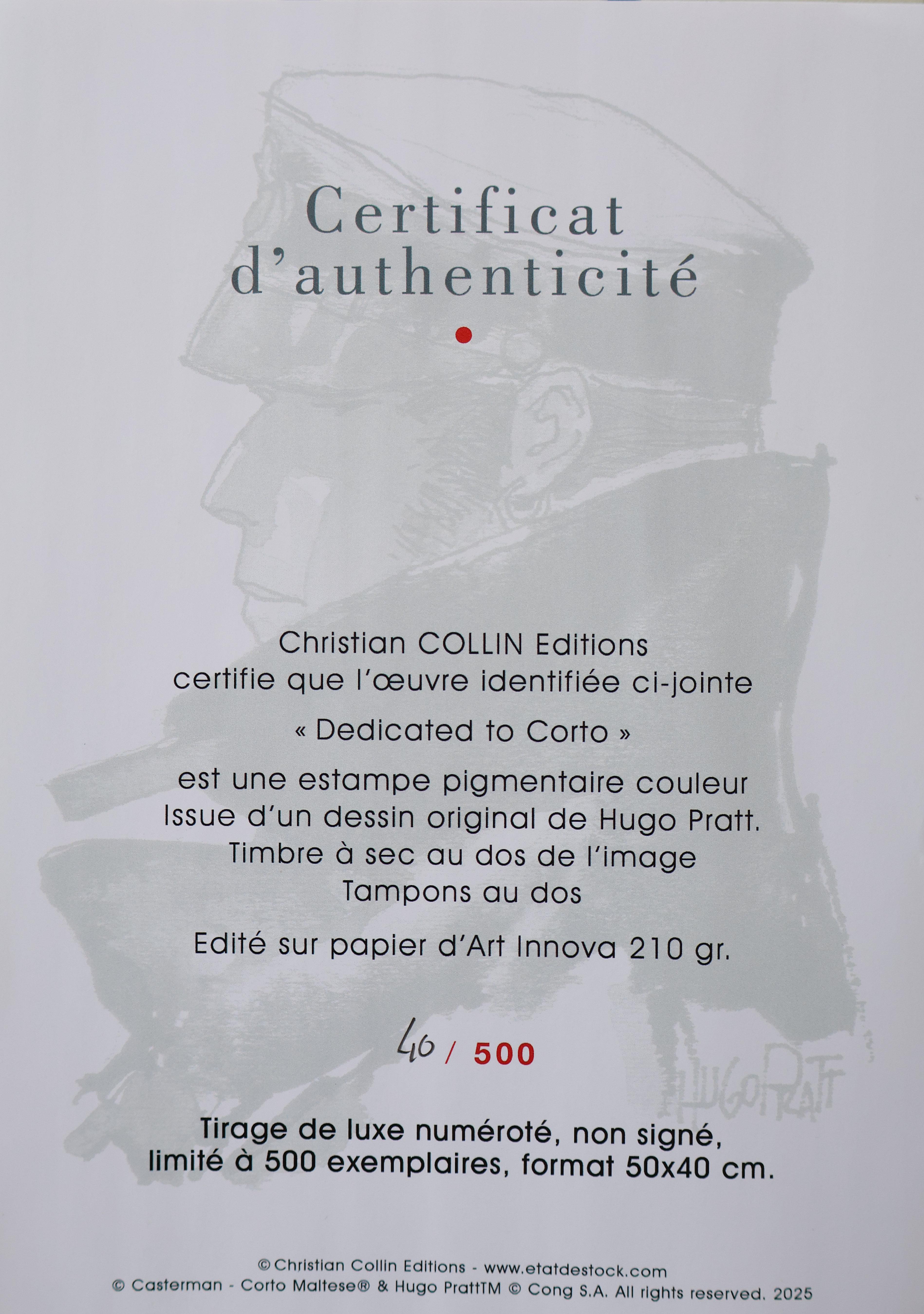 Corto Maltese : PORTRAIT - Original Screenprint Ltd /500 For Sale 4