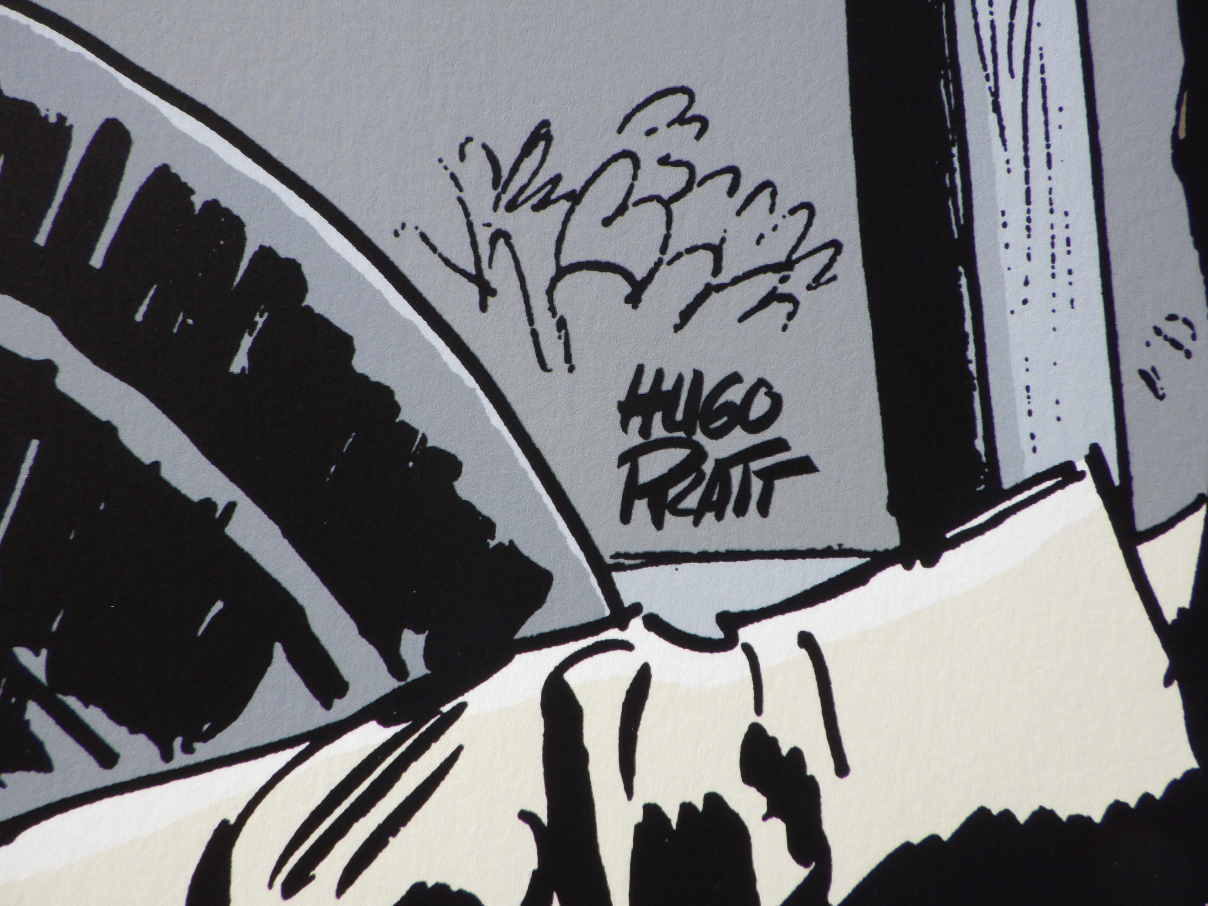 Corto Maltese : TROPICS - Original Screenprint Ltd /500 - Gray Portrait Print by Hugo PRATT