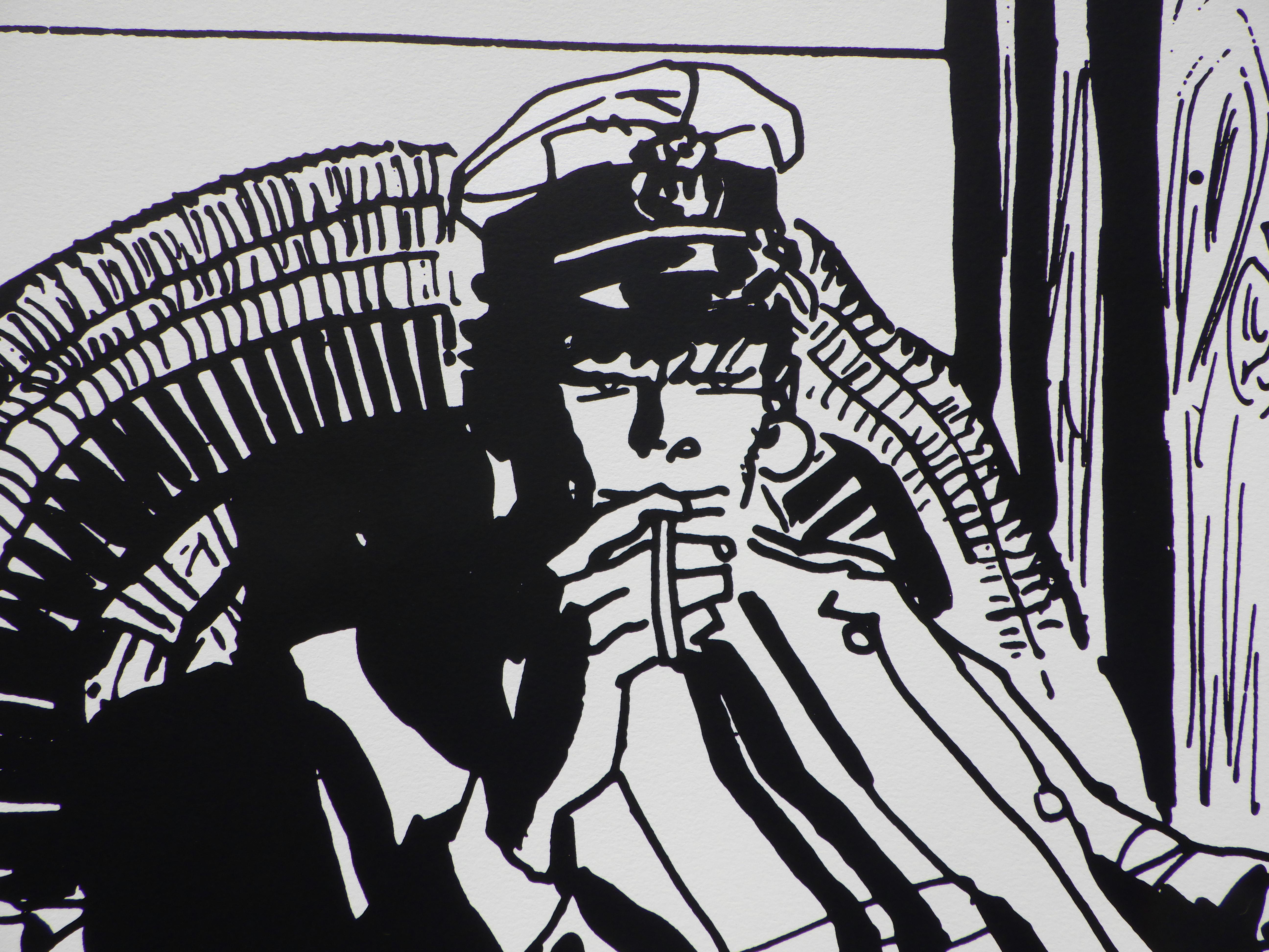 Corto Maltese :  TROPICS- Original Screenprint Ltd /600 - Gray Portrait Print by Hugo PRATT