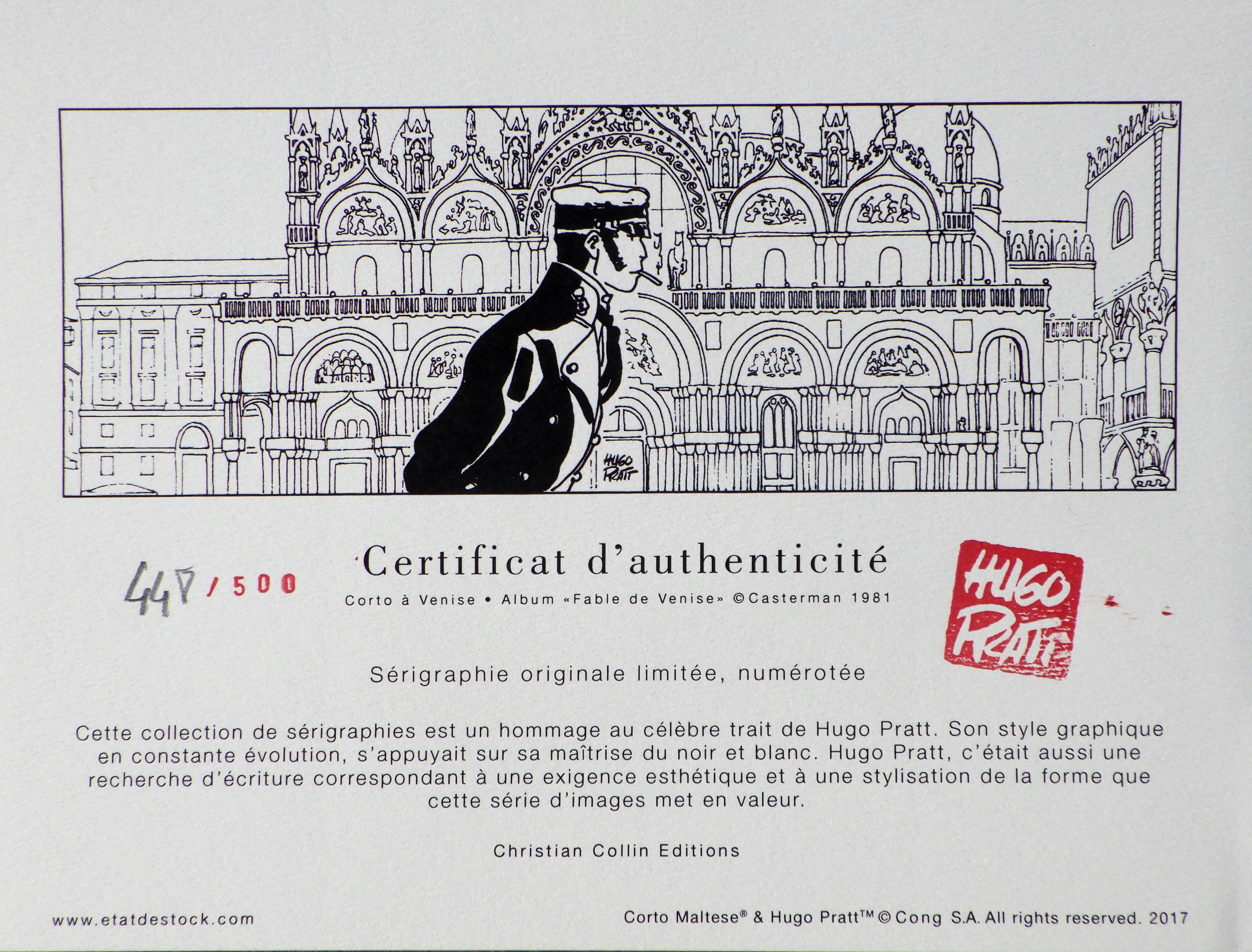 Corto Maltese :  VENICE St Marc's Square - Original Screenprint Ltd /500 For Sale 5