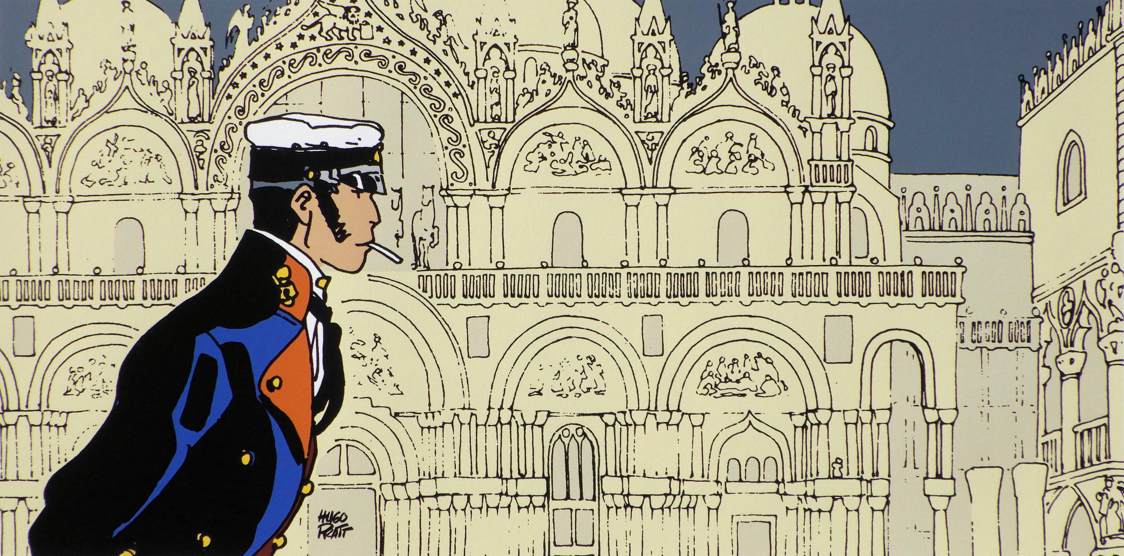 Corto Maltese :  VENICE St Marc's Square - Original Screenprint Ltd /500 - Print by Hugo PRATT