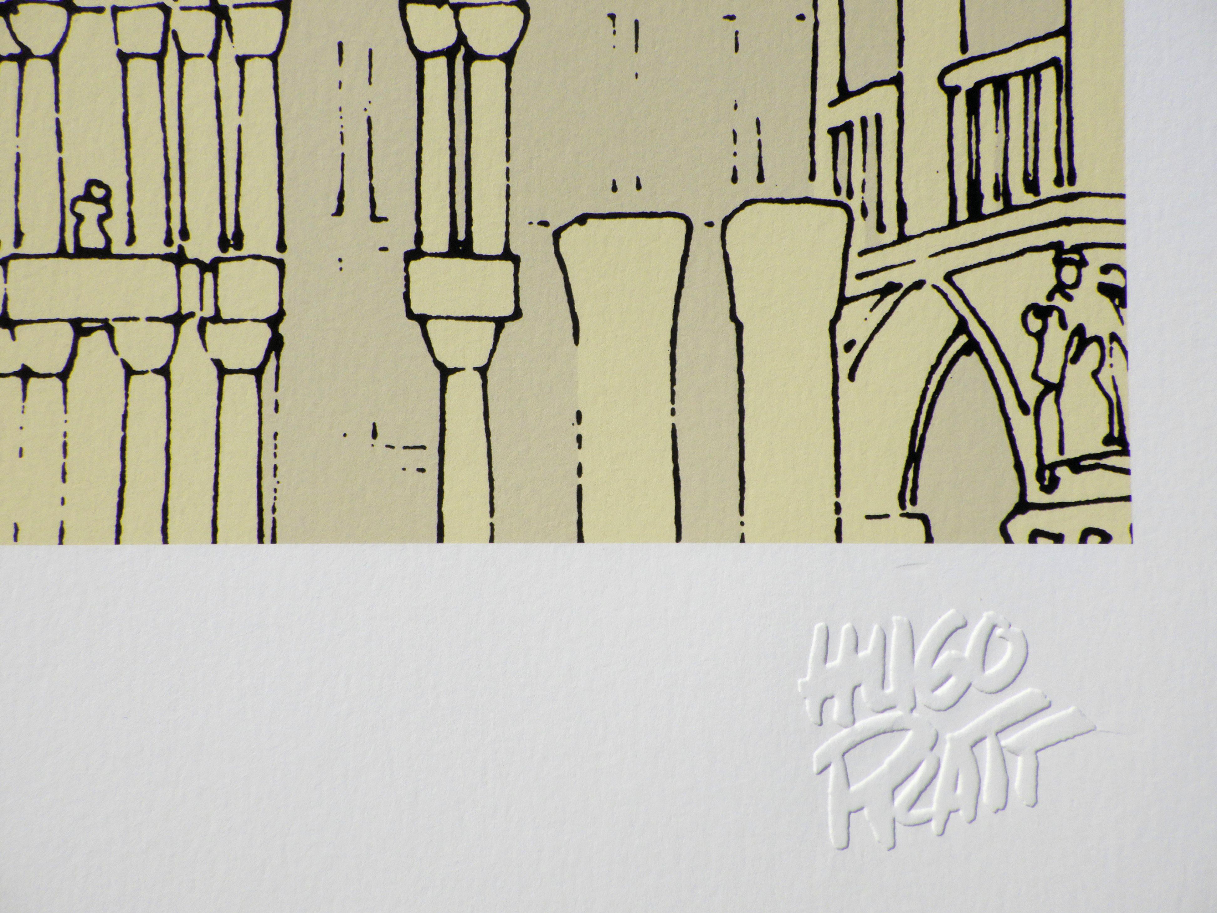 Corto Maltese :  VENICE St Marc's Square - Original Screenprint Ltd /500 - Modern Print by Hugo PRATT