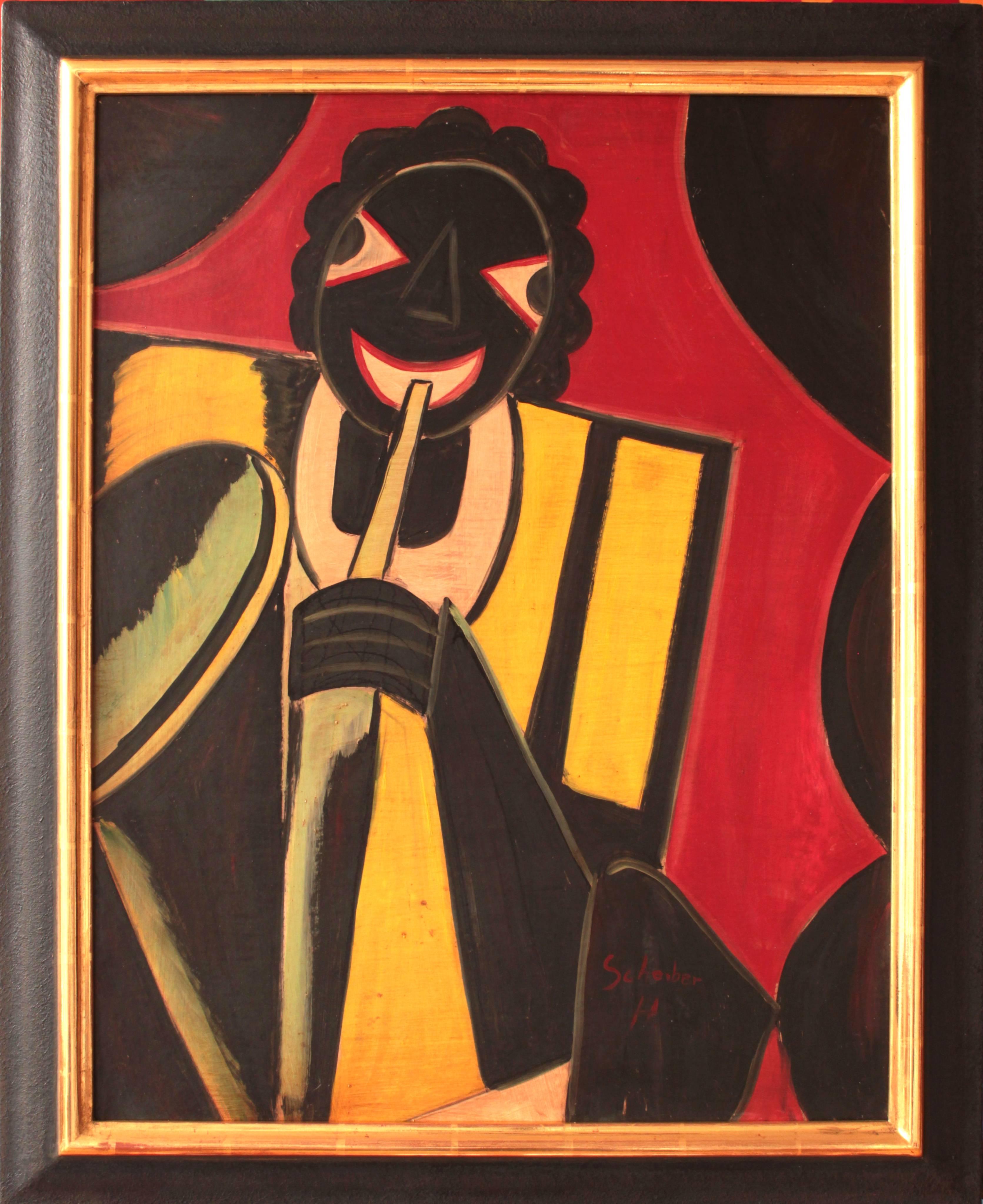 "Jazz Musician" Oil Painting 1930 by Hugó Scheiber