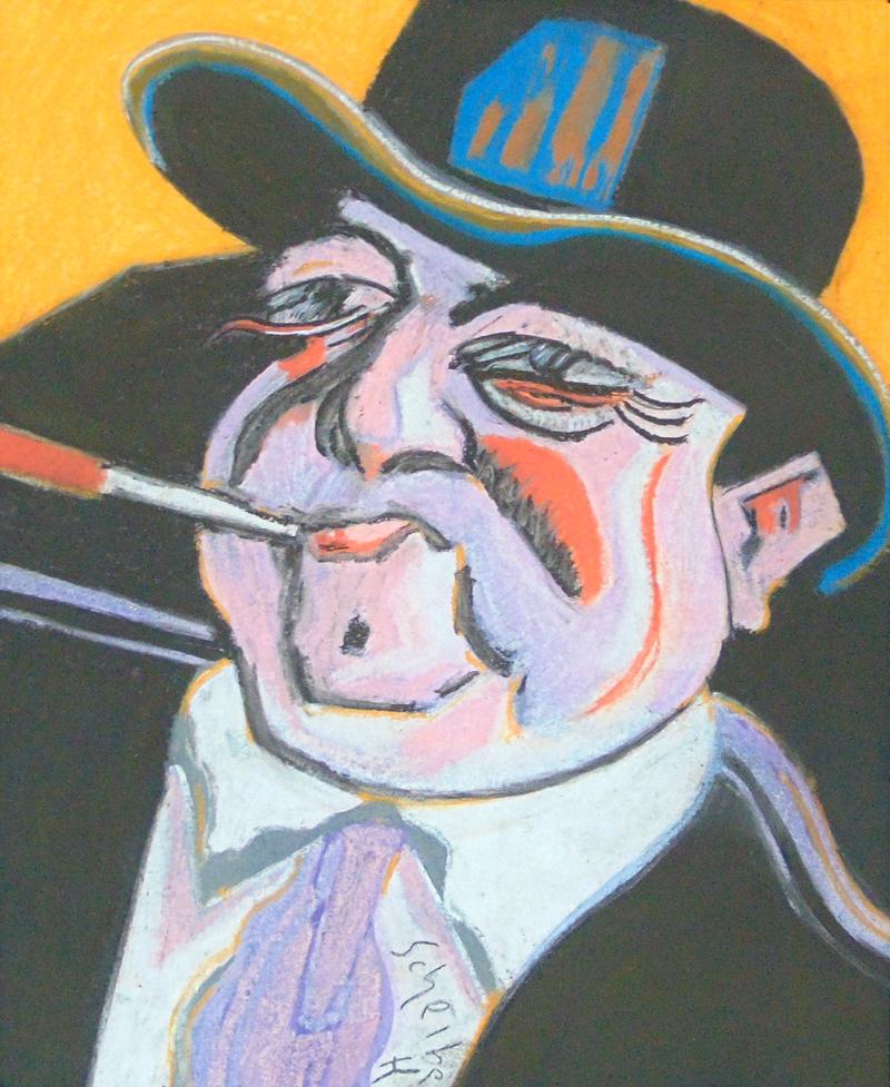 Portrait Painting di Hugó Scheiber - Autoritratto
