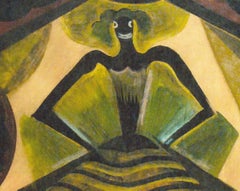 Hugó Scheiber Theater Scene with a Dancer, Gouache ca. 1920