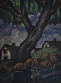 Landscape with Tree and Houses