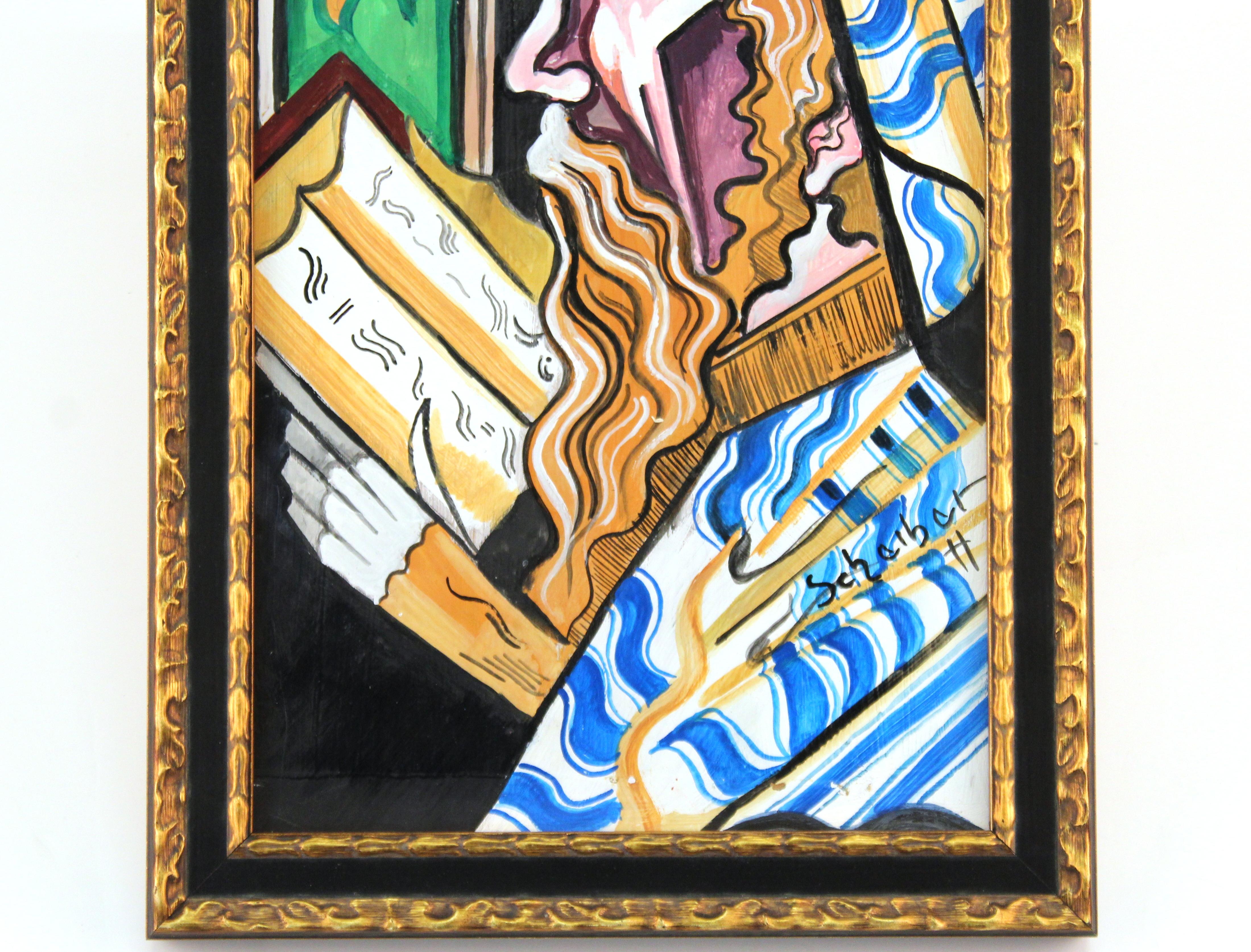 Rabbinisches expressionistisches Porträtgemälde des Jüdischen Expressionismus, Hugo Scheiber zugeschrieben  (Ungarisch) im Angebot