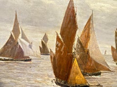 Hugo Schnars-Alquist "Sailing ships" by German marine painter from Hamburg