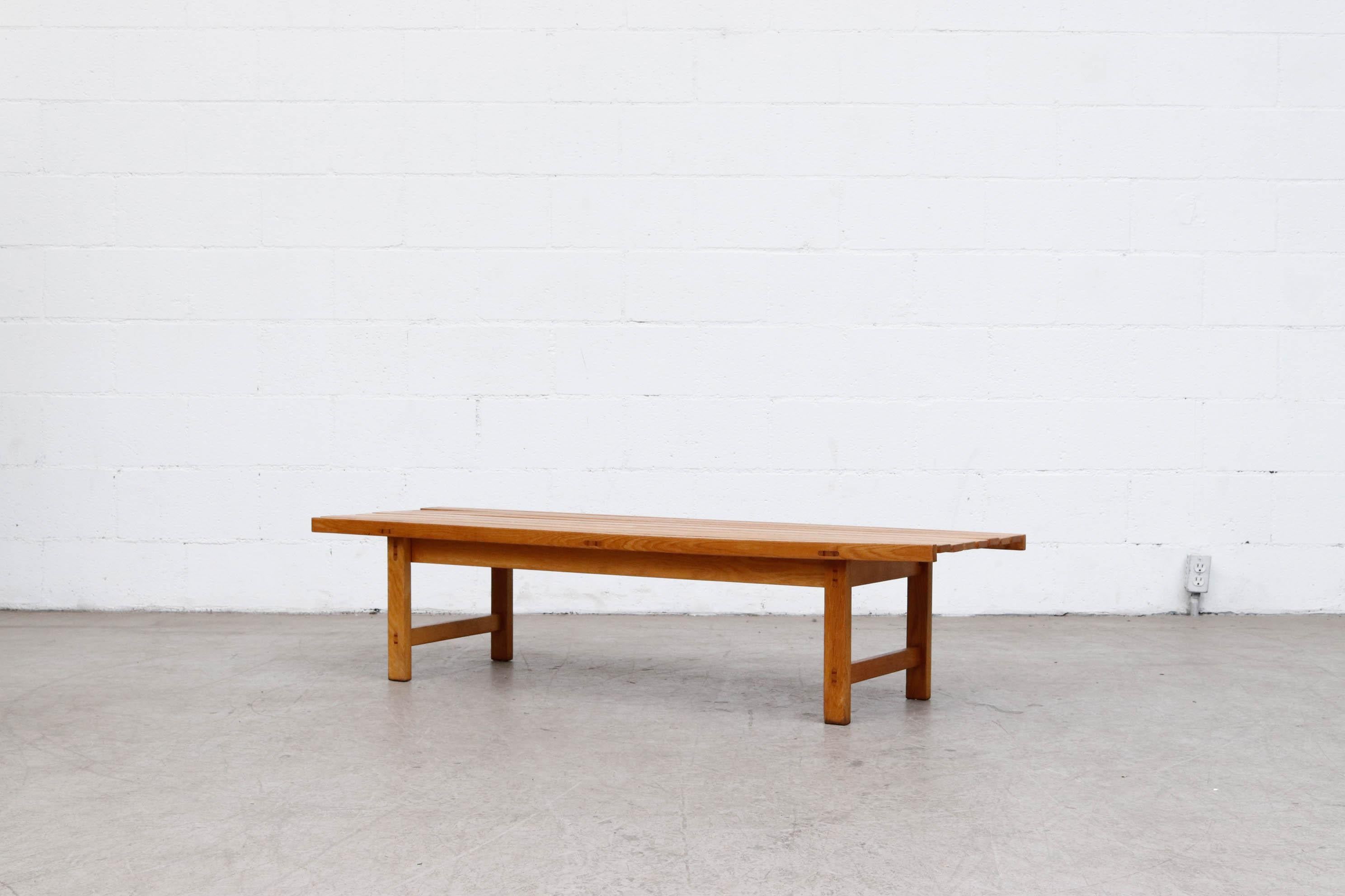 Mid-Century Modern Hugo Svensson Oak Slat Bench for Bjärnums Möbelfabriker