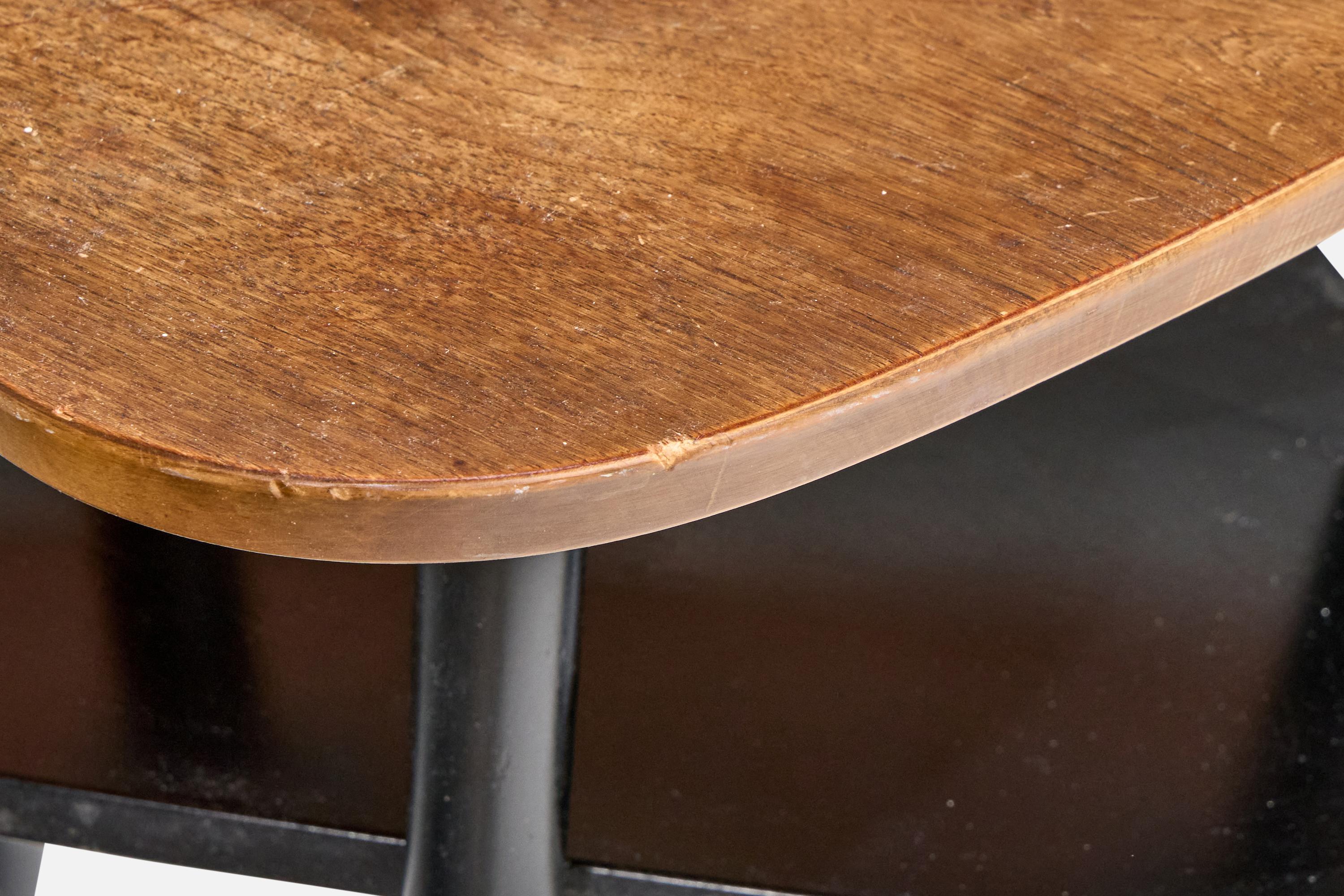 Hugo Troeds, Side Table, Oak, Brass, Sweden, 1950s For Sale 1