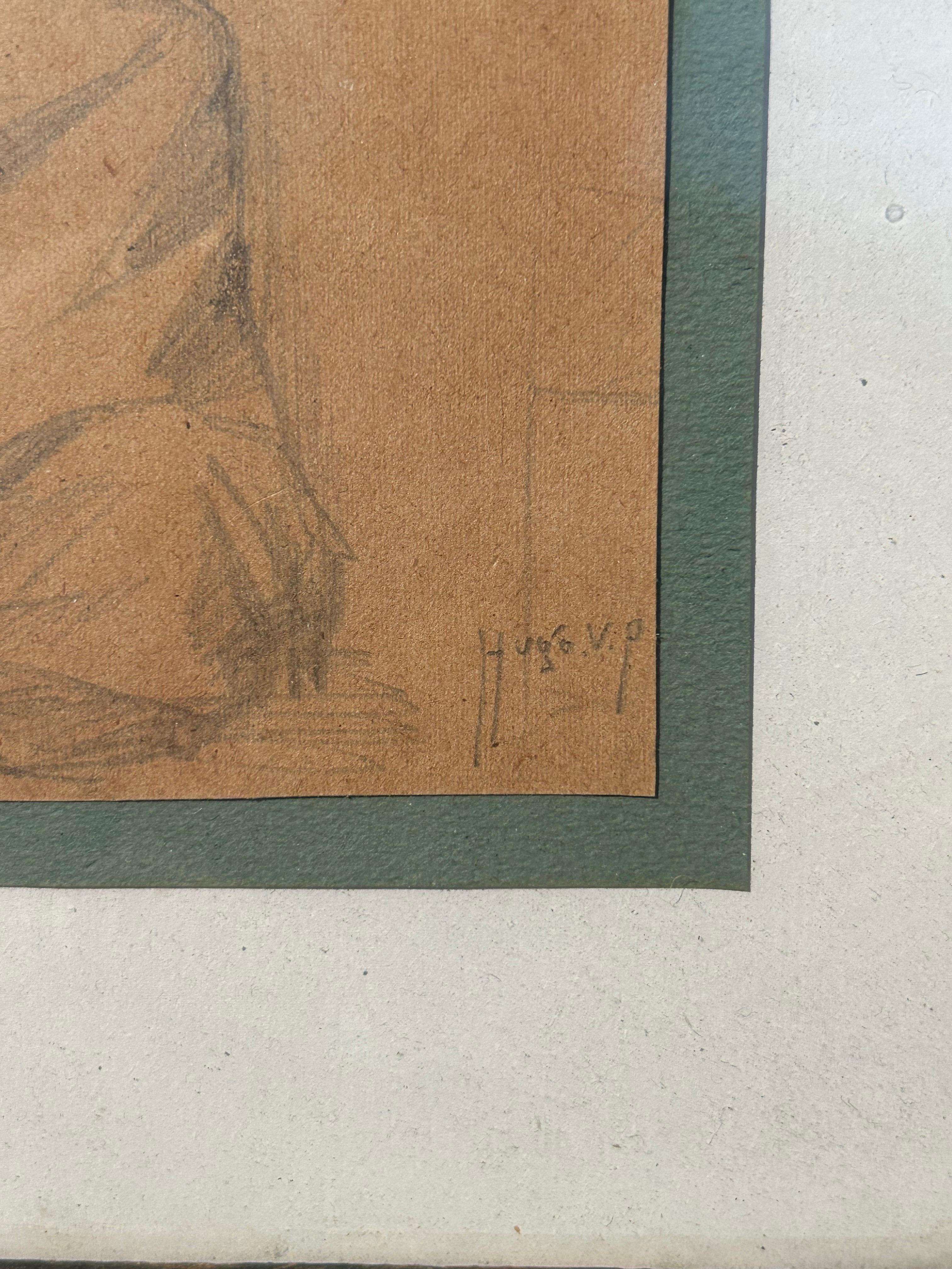 Hugo V. Pedersen (1870-1959): Bleistiftzeichnung, Indien, 1890er Jahre im Zustand „Gut“ im Angebot in Valby, 84