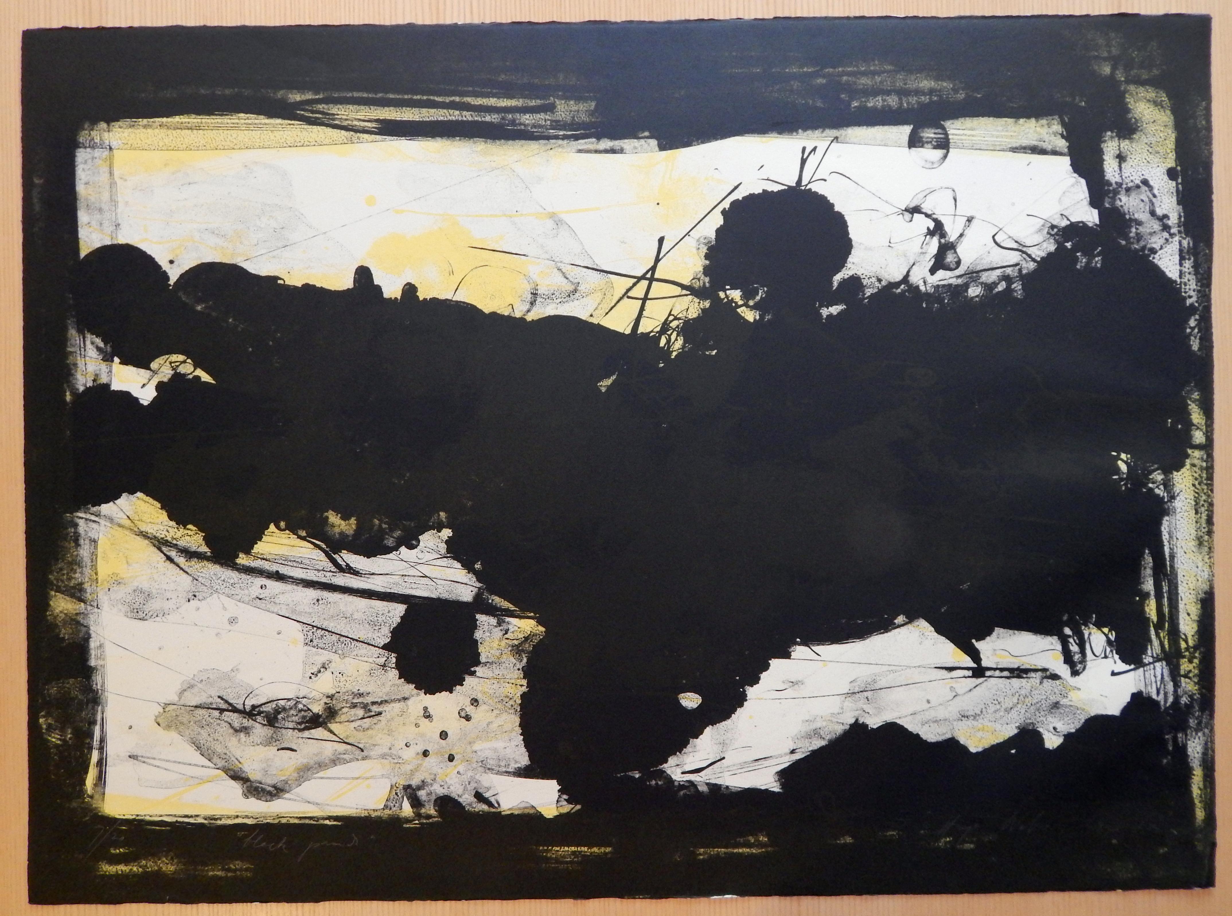 Hugo Weber Original Abstract Color Lithograph Titled 