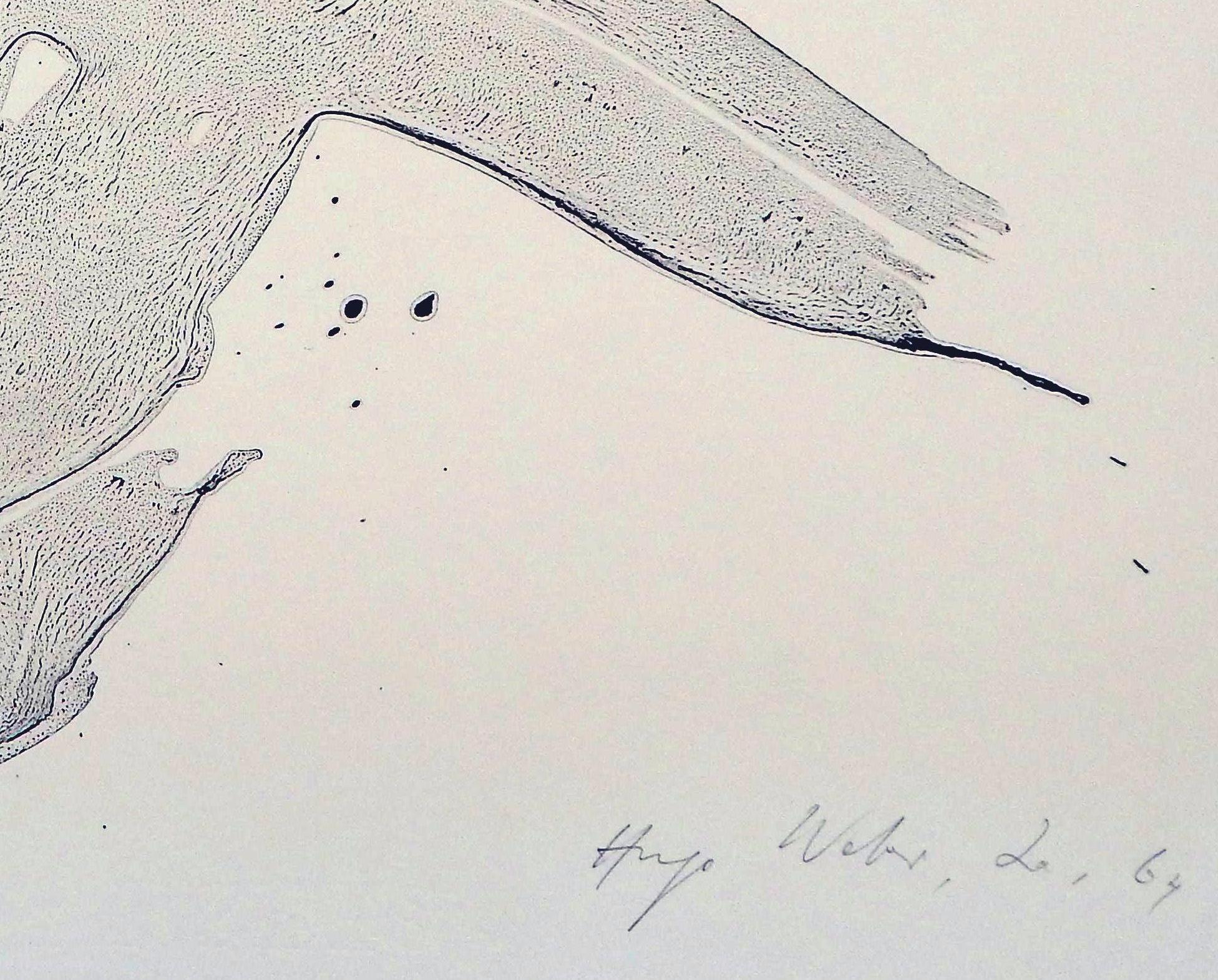 Hugo Weber Original Abstract Color Lithograph Titled “Posed Lady”, 1964 For Sale 2