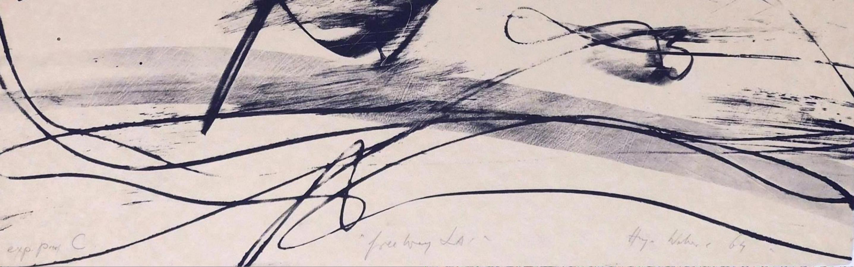 Originallithographie von Hugo Weber, 1964 – „Freeway L.A.“ im Angebot 2