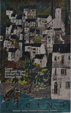 Cartel original - Hugo Wetli: Ticino Pintura Vacaciones Suiza