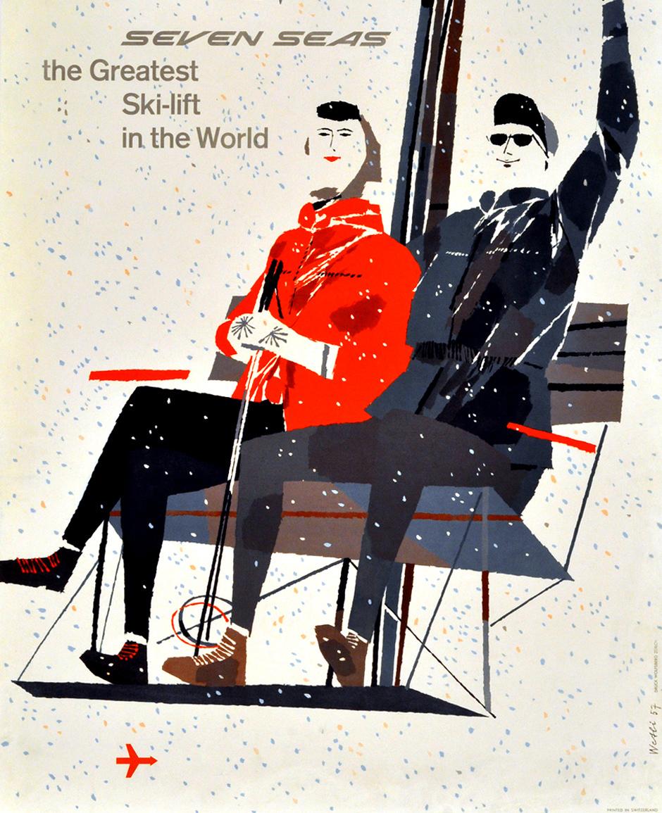 Poster originale d'epoca della Swissair 