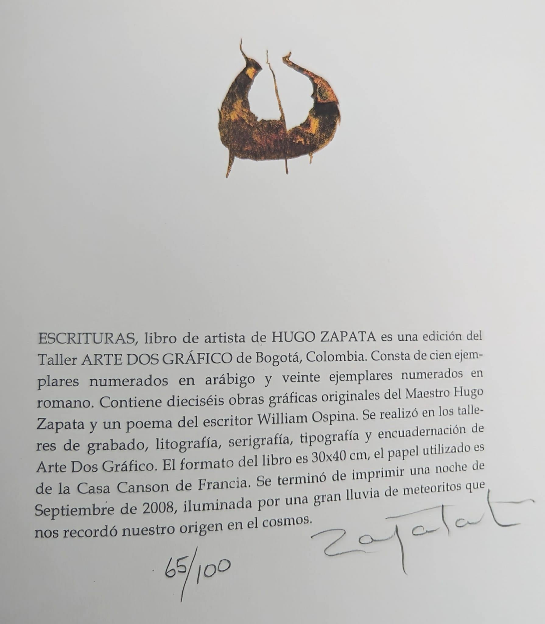 Hugo Zapata Livre d'art sérigraphique signé, édition limitée et reliée en vente 2