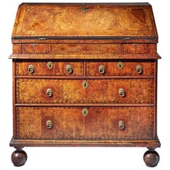 Huguenot 17th-Century Charles II William and Mary Walnut Two-Piece Bureau