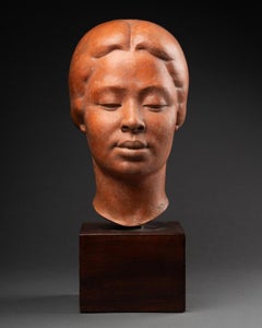 Hugues Bacquet : "South asian woman bust" - Original terracota C.1950/70