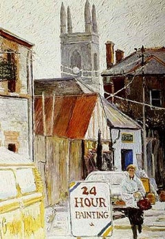 Peinture de 24 heures, huile sur toile d'Hugues Pissarro dit Pomié, 1992