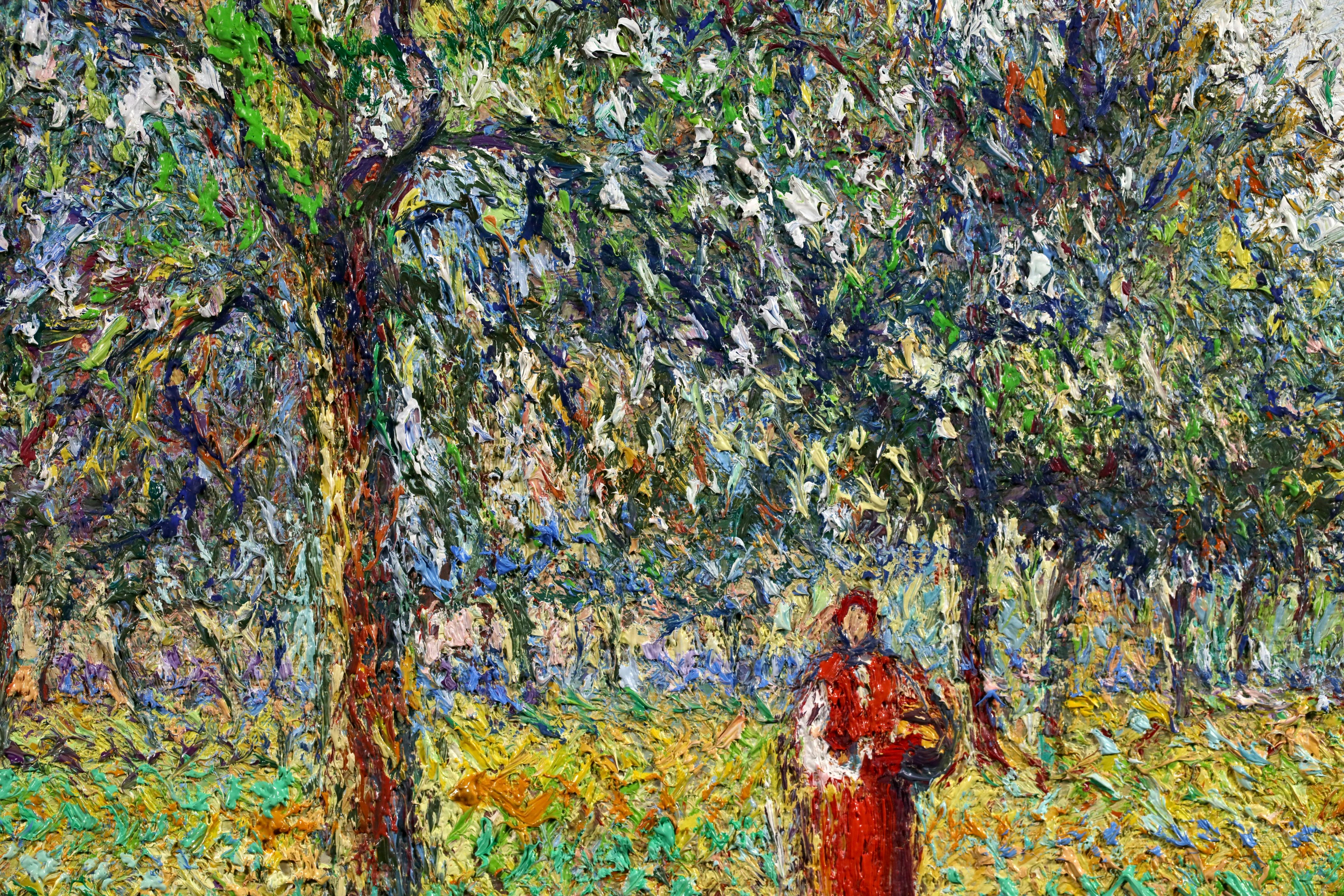 Au Verger - Post Impressionist Landscape Oil By Hugues Claude Pissarro For Sale 9