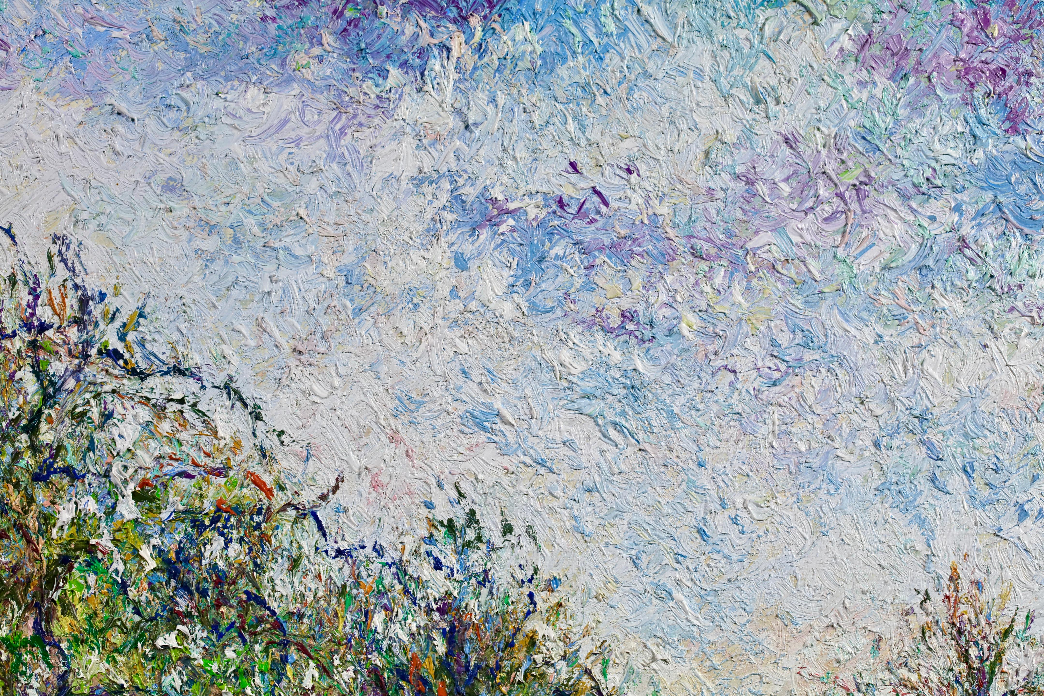 Au Verger - Post Impressionist Landscape Oil By Hugues Claude Pissarro For Sale 2
