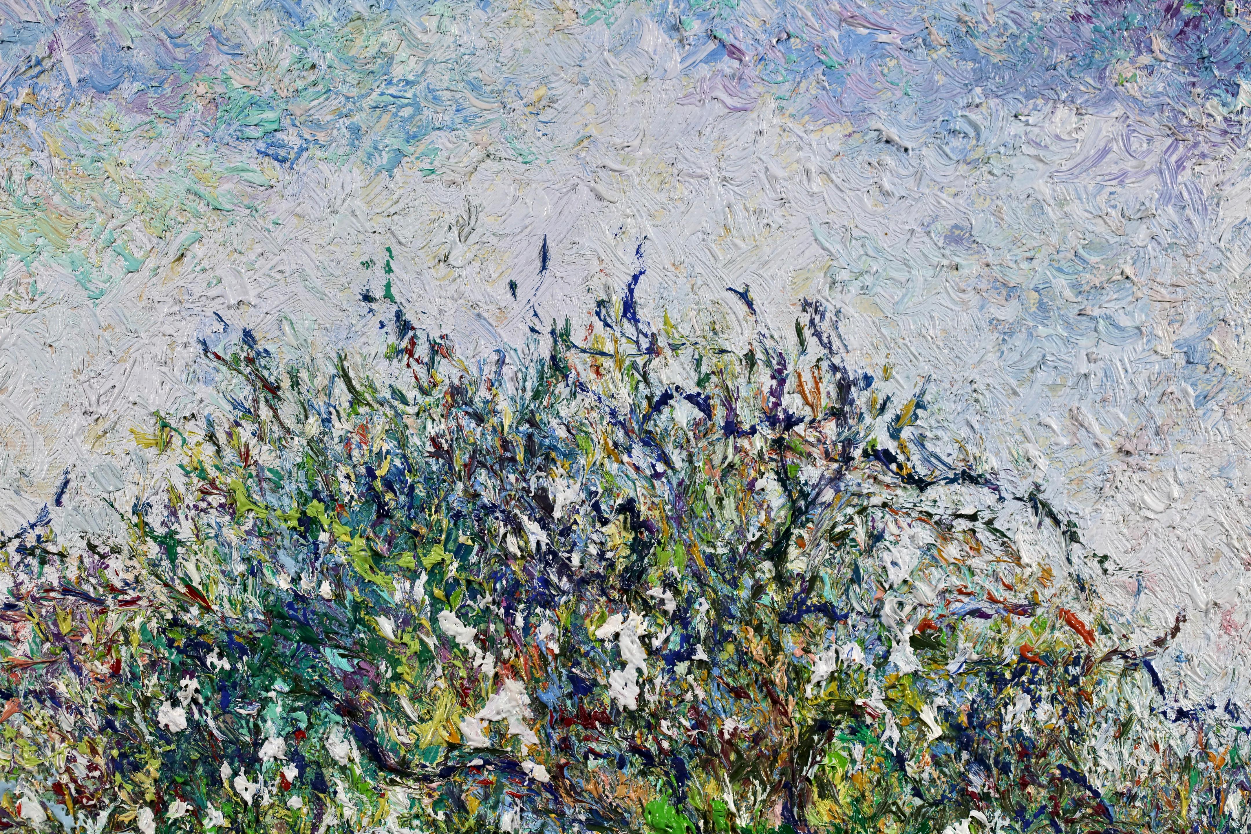 Au Verger - Post Impressionist Landscape Oil By Hugues Claude Pissarro For Sale 3