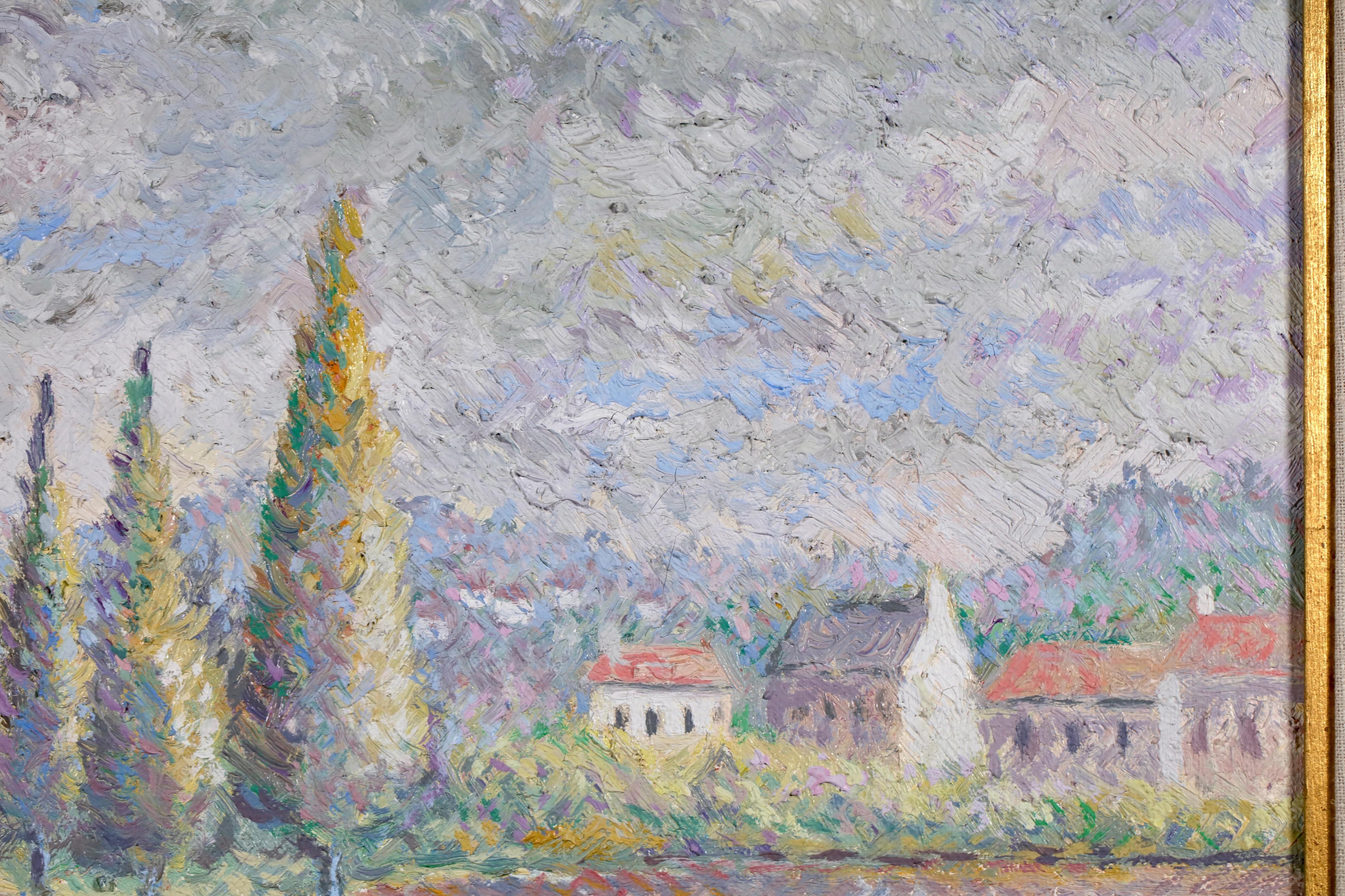 Bateaux sur La Seine - Postimpressionistische Landschaft Öl - Hugues Claude Pissarro im Angebot 6