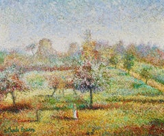 Chateau Vergeat - Post Impressionist Landscape Oil by Hugues Claude Pissarro