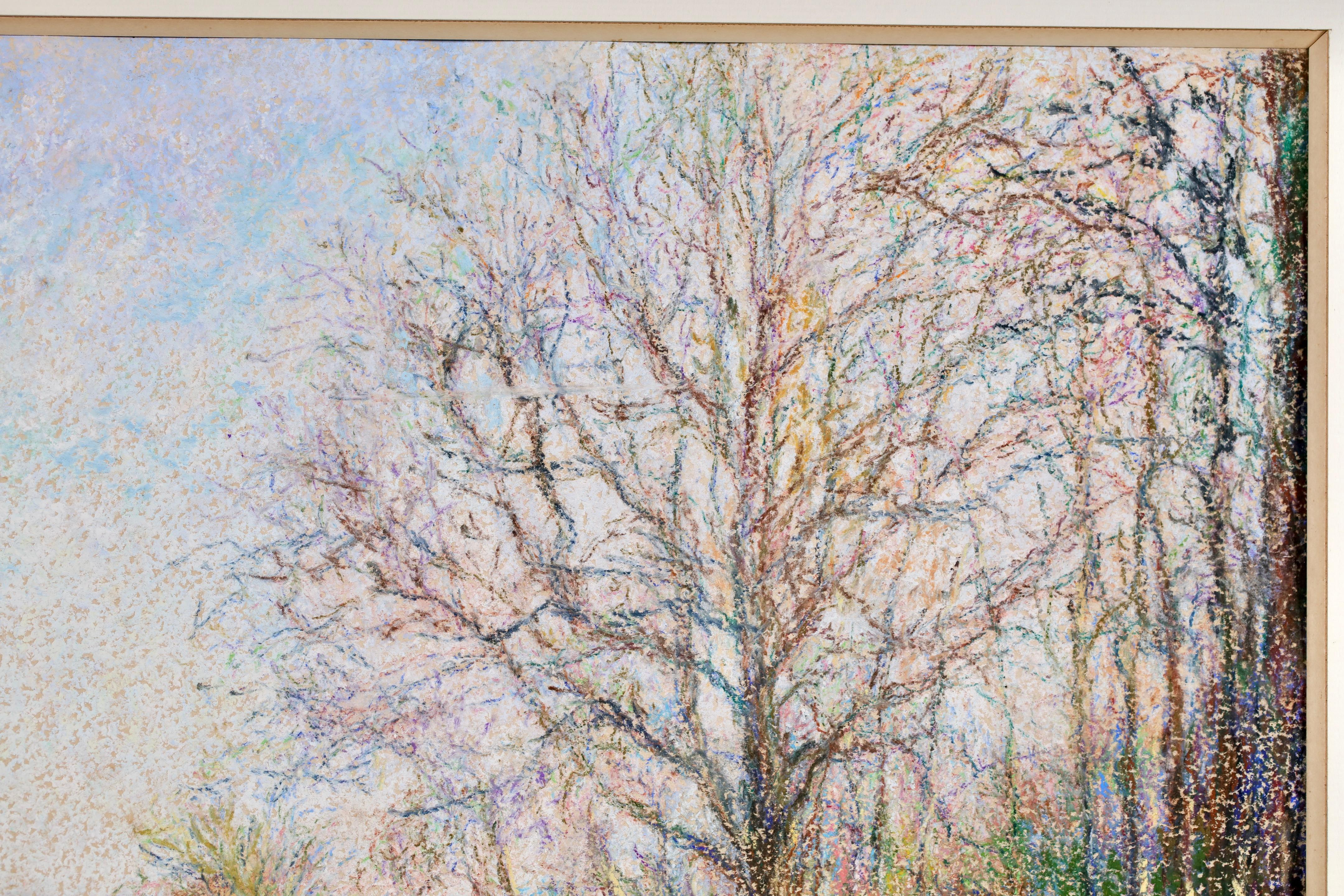 Clecy - Le Viaduc - Post Impressionist Riverscape Oil By Hugues Claude Pissarro For Sale 3
