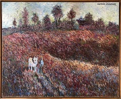 Le Petit Cheval Blanc by Hugues Pissarro dit Pomié, 1988 - Oil Painting