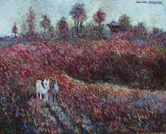 Le Petit Cheval Blanc by Hugues Pissarro dit Pomié, 1988 - Oil Painting